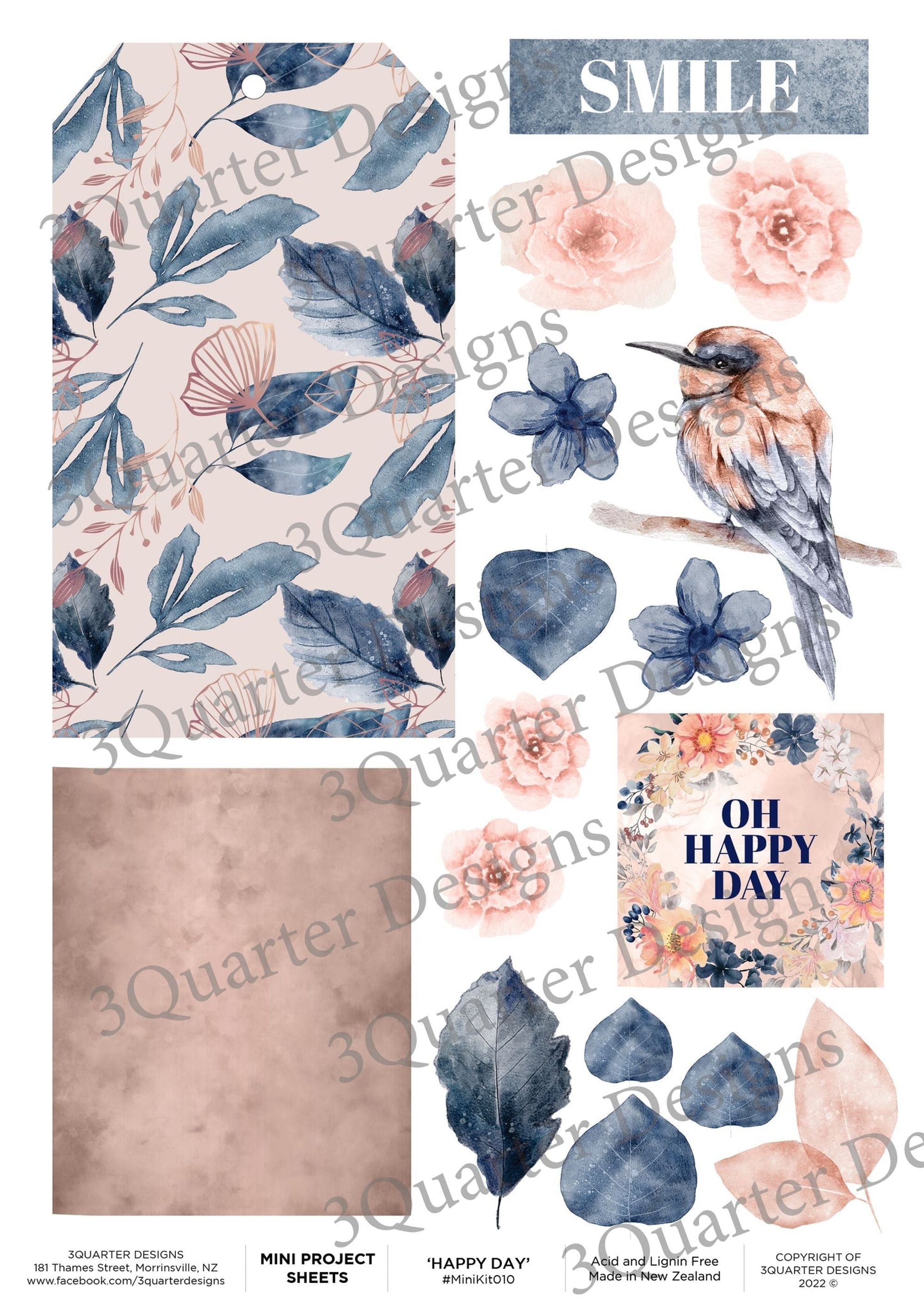 3Quarter Designs Happy Day Mini Project Sheet
