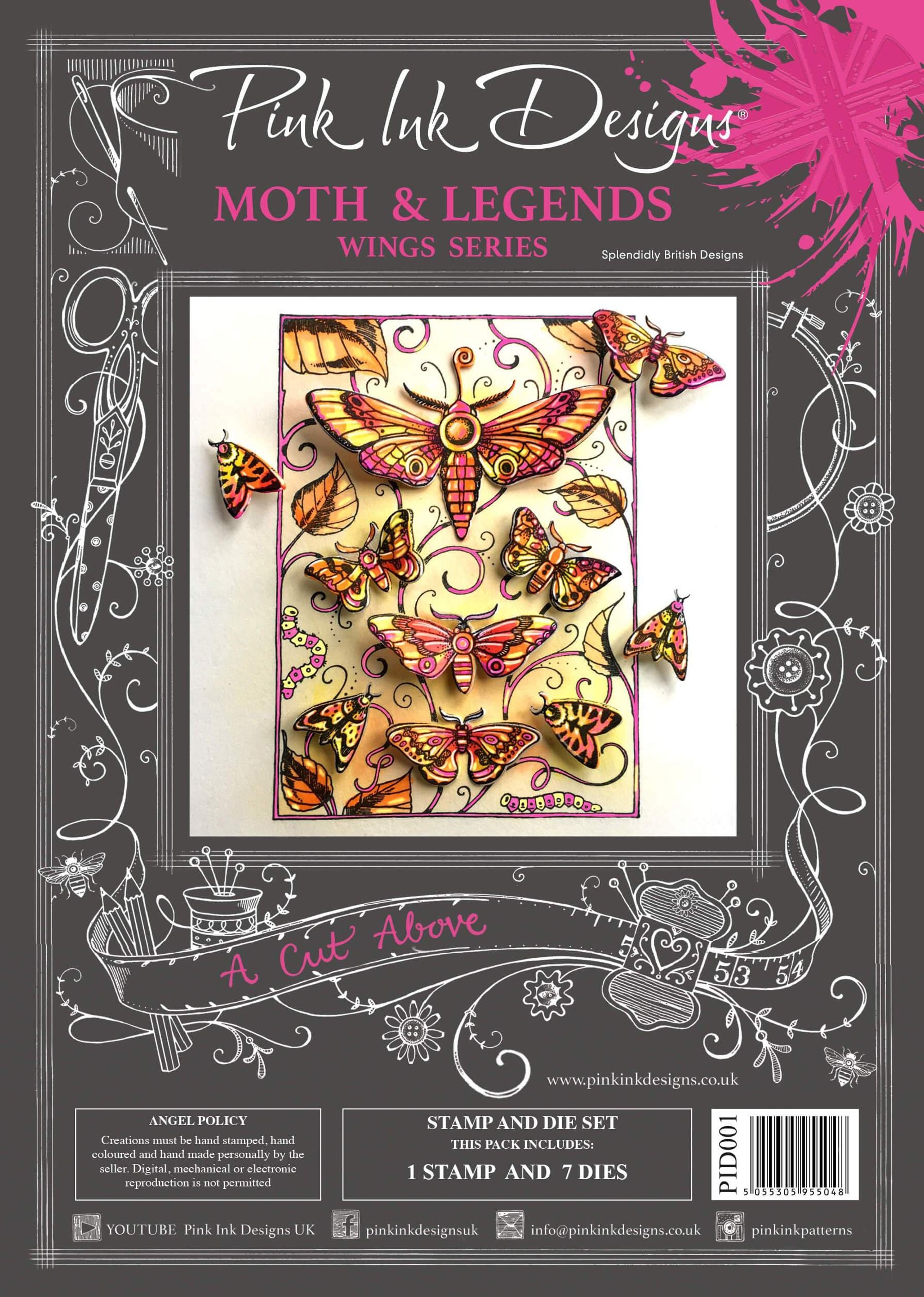 Pink Ink Designs a Cut Above Moth & Legends Stamp & Die Set