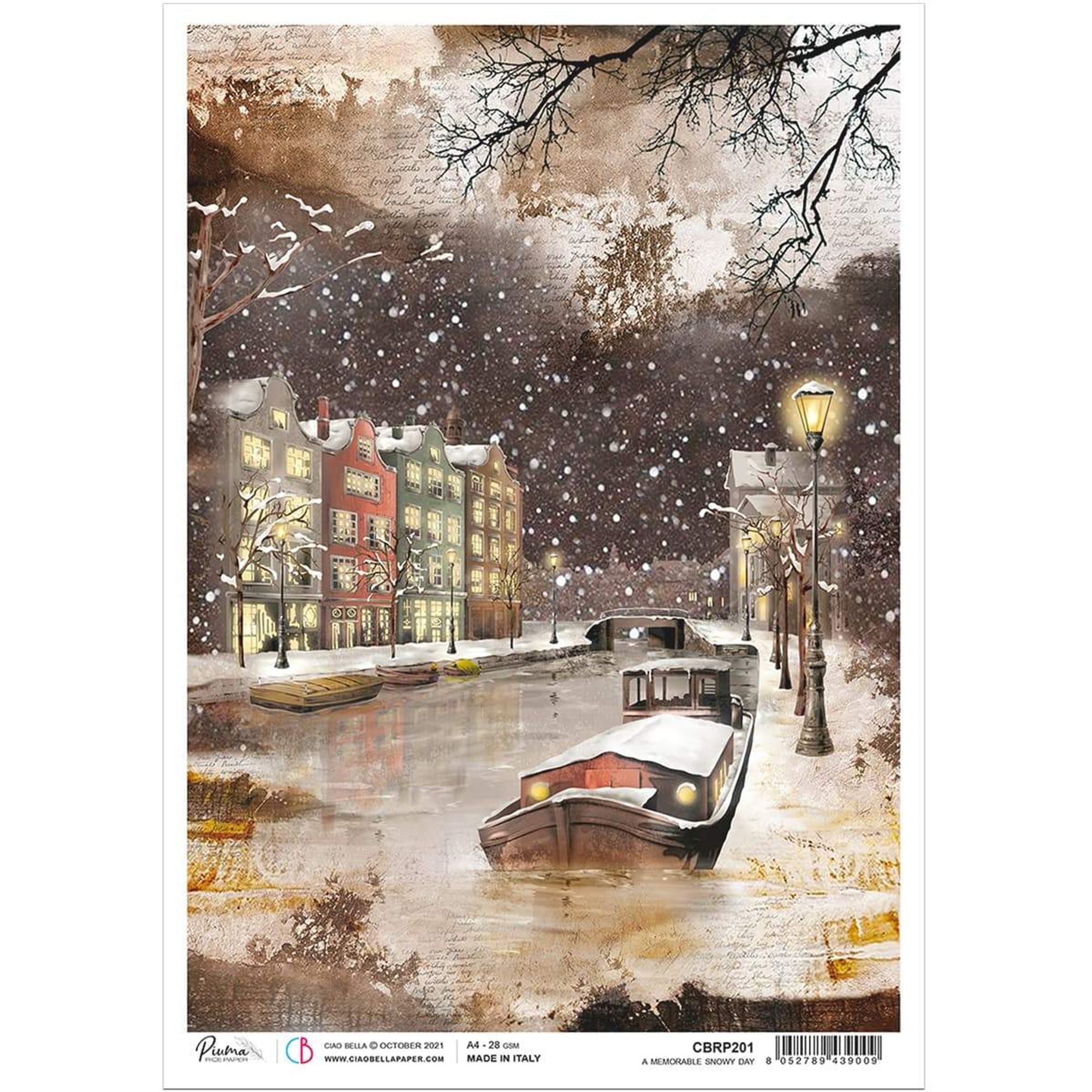 Ciao Bella Rice Paper A4 A Memorable Snowy Day
