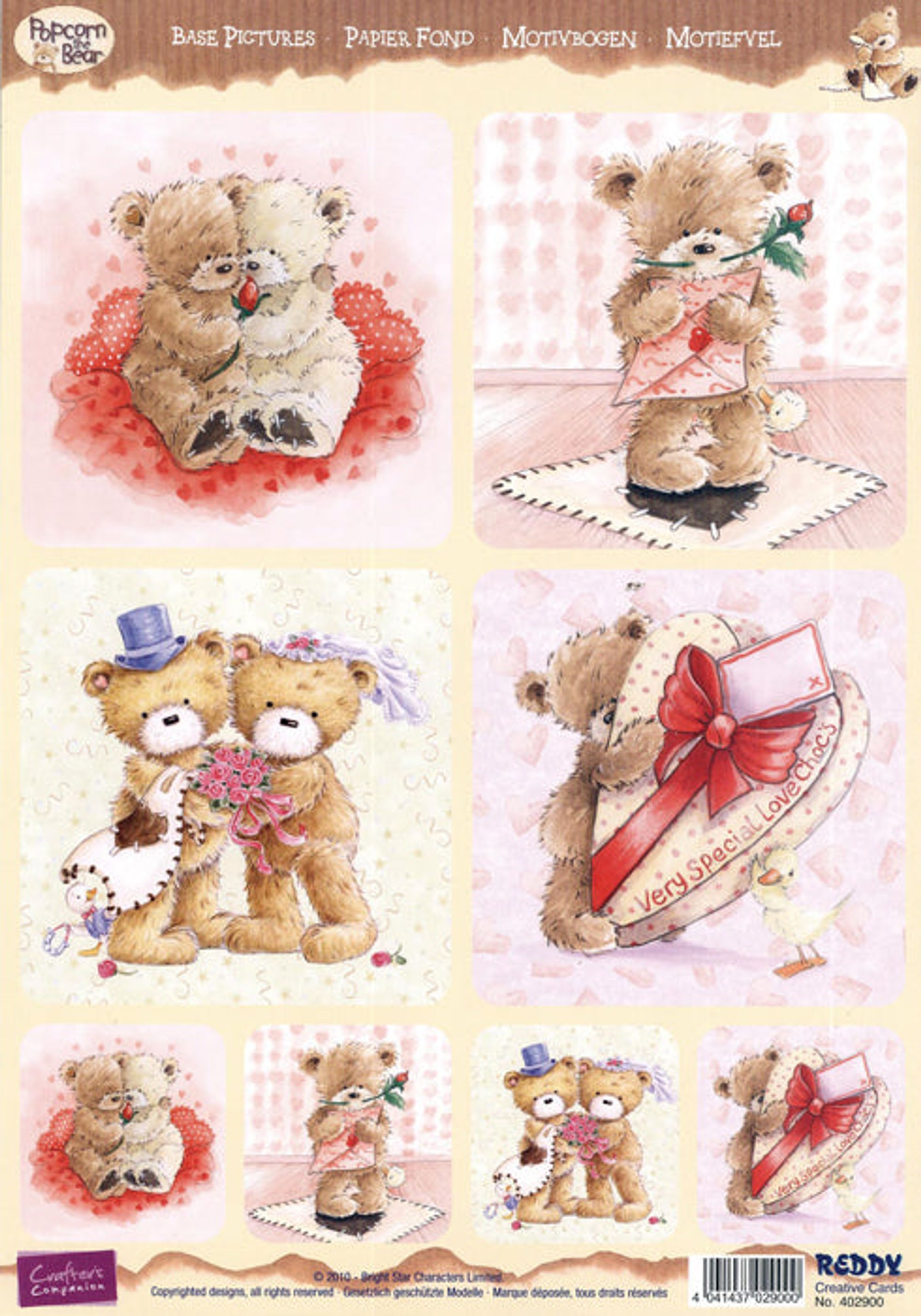 3D Precut Popcorn Bear-Romantic