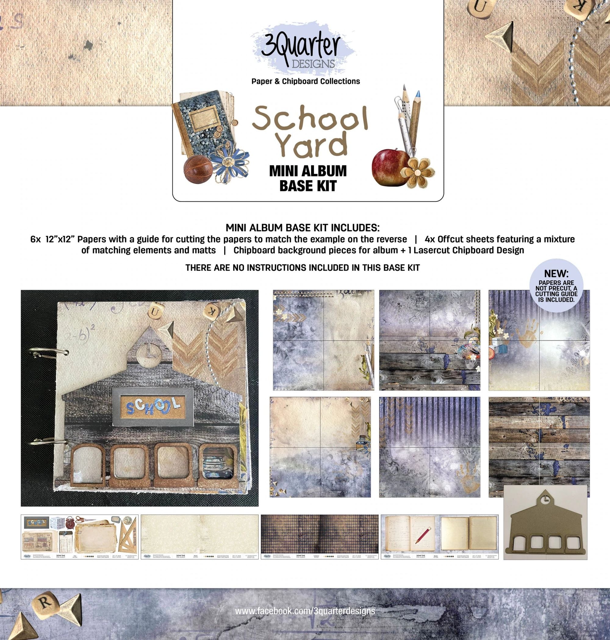 3Quarter Designs School Yard Mini Album Base Kit
