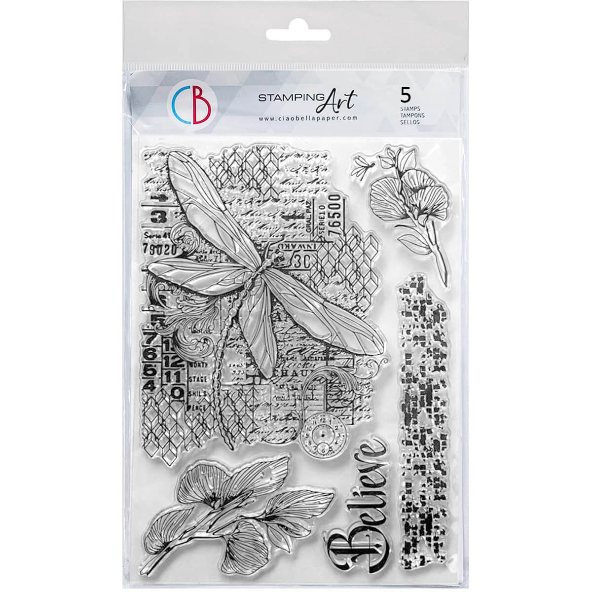 Clear Stamp Set 6"x8" Fly through dreams