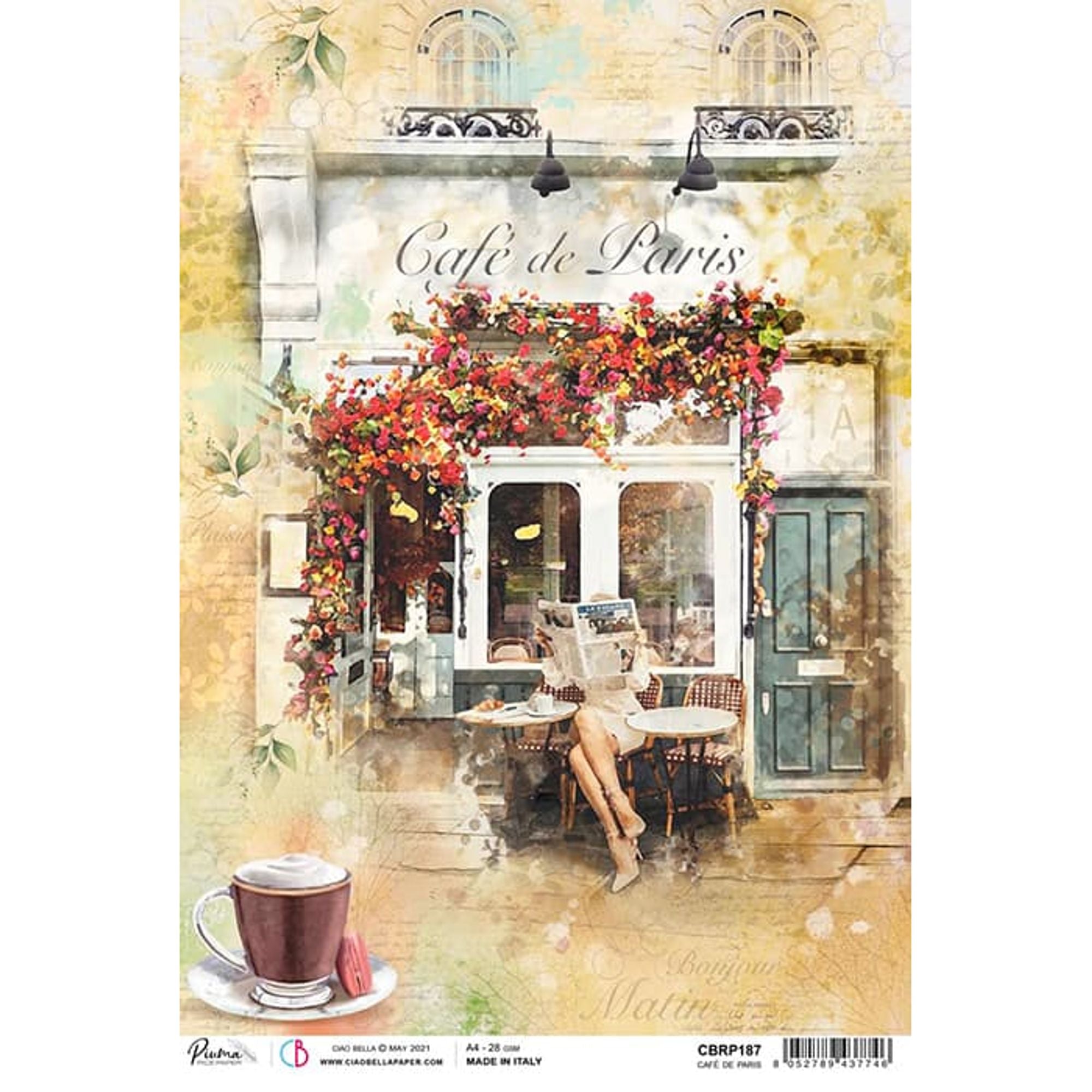 Ciao Bella Rice Paper A4 Café De Paris