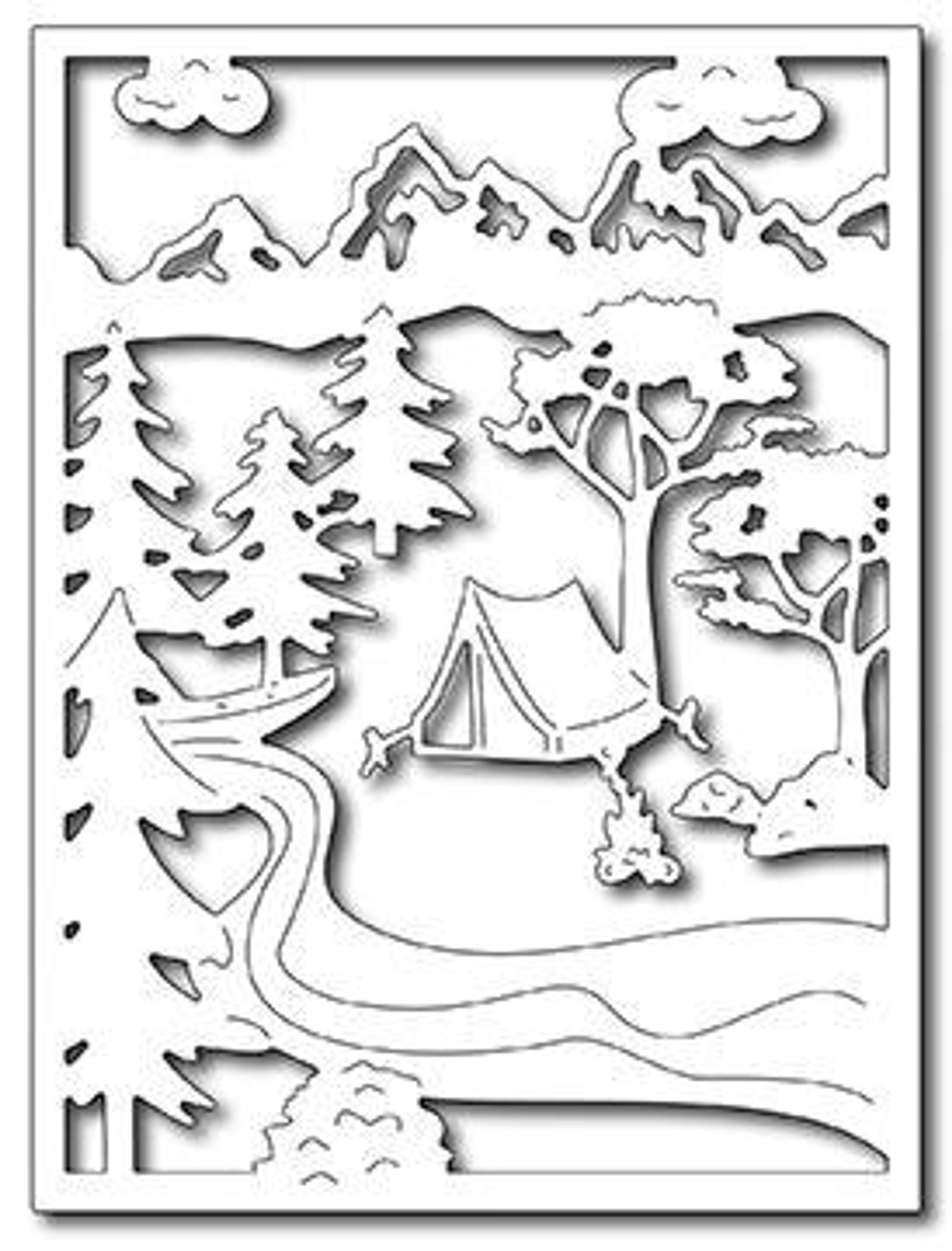 Frantic Stamper Precision Die - Summer Camping in the Wildwood Card Panel