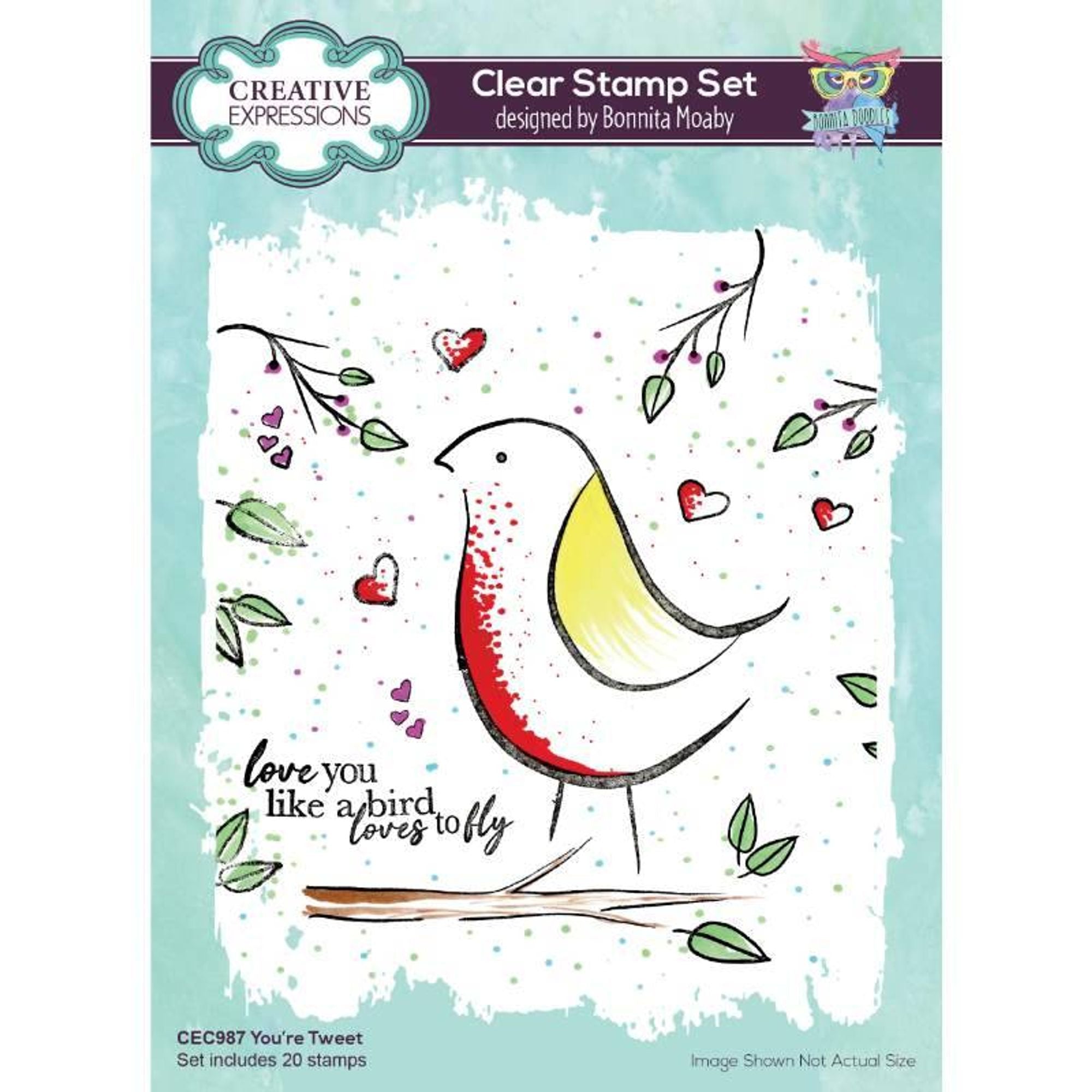 Creative Expressions Bonnita Moaby You're Tweet 6 in x 8 in Clear Stamp Set