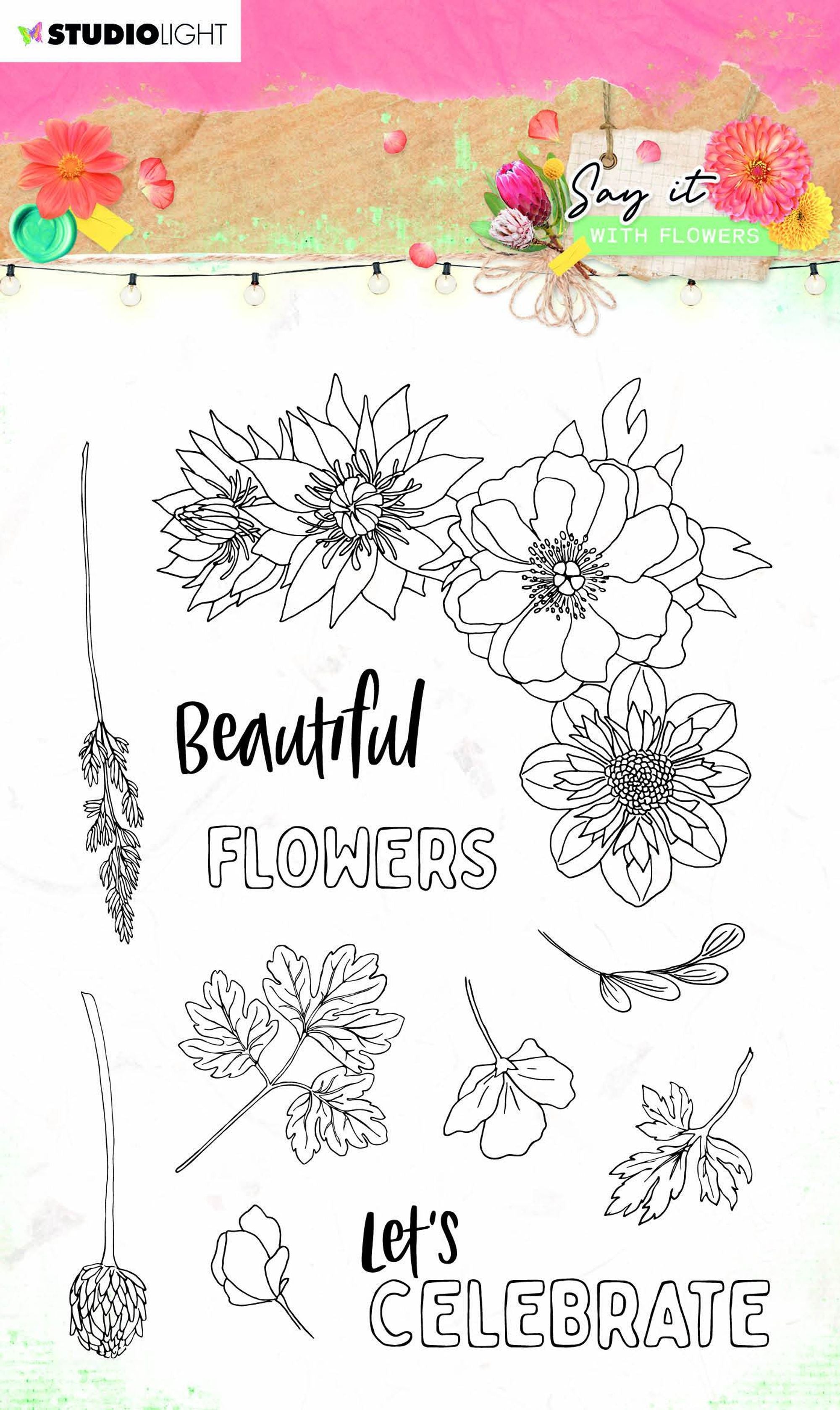 Clear Stamp Say it with Flowers 105x148mm nr.526