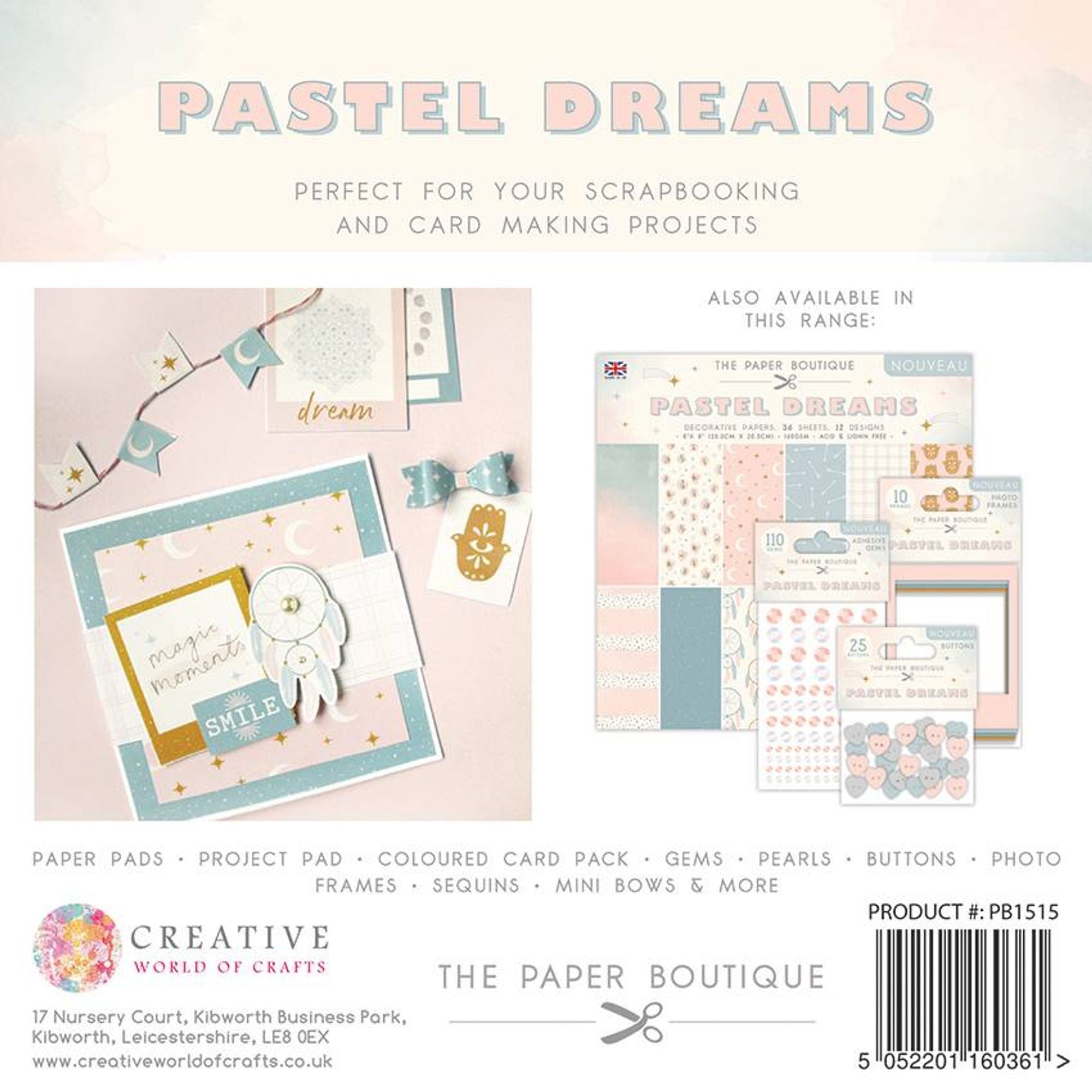 The Paper Boutique Pastel Dreams 8x8 Colour Card Pack