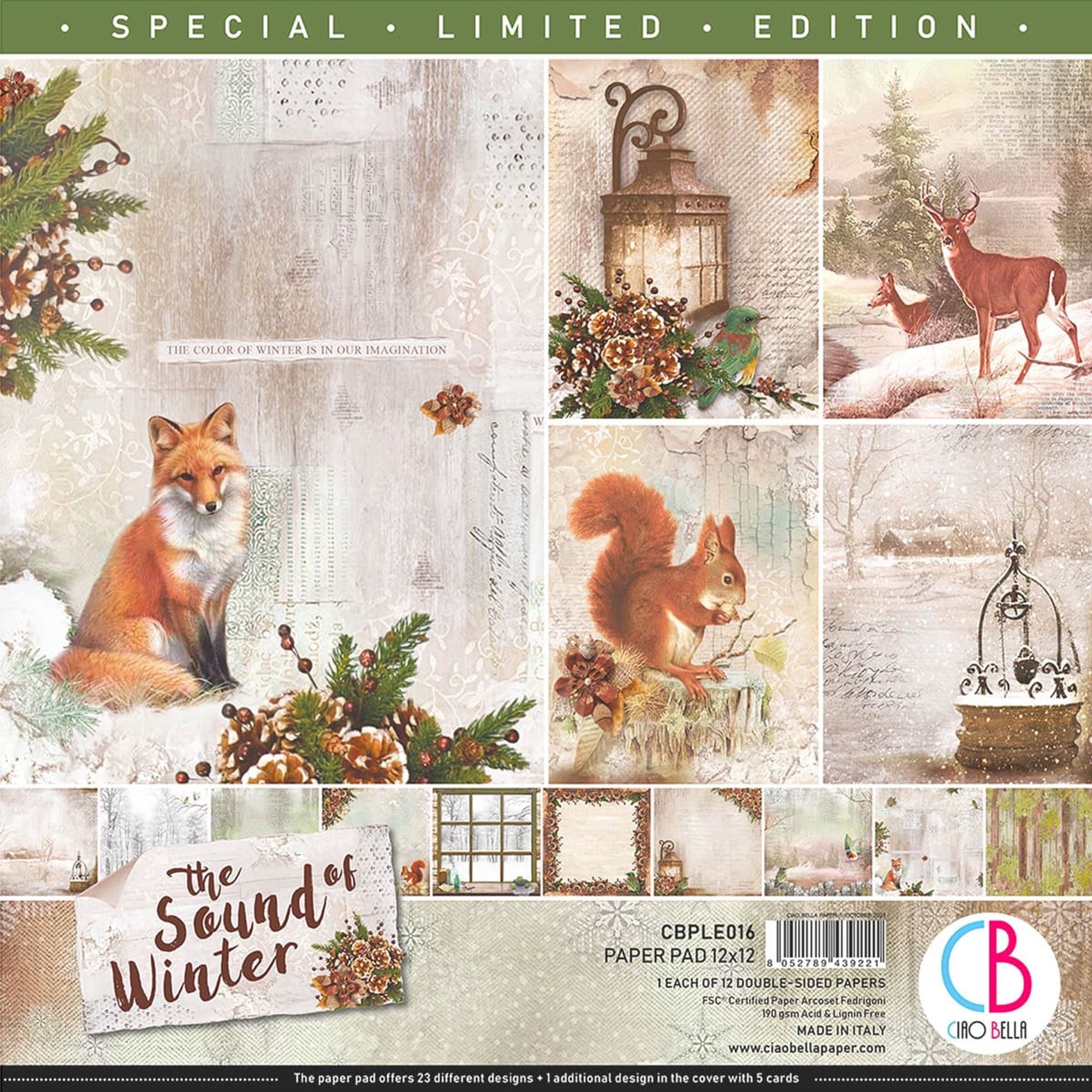 Ciao Bella The Sound of Winter Limited Edition Paper Pad 12"x12" 12/Pkg