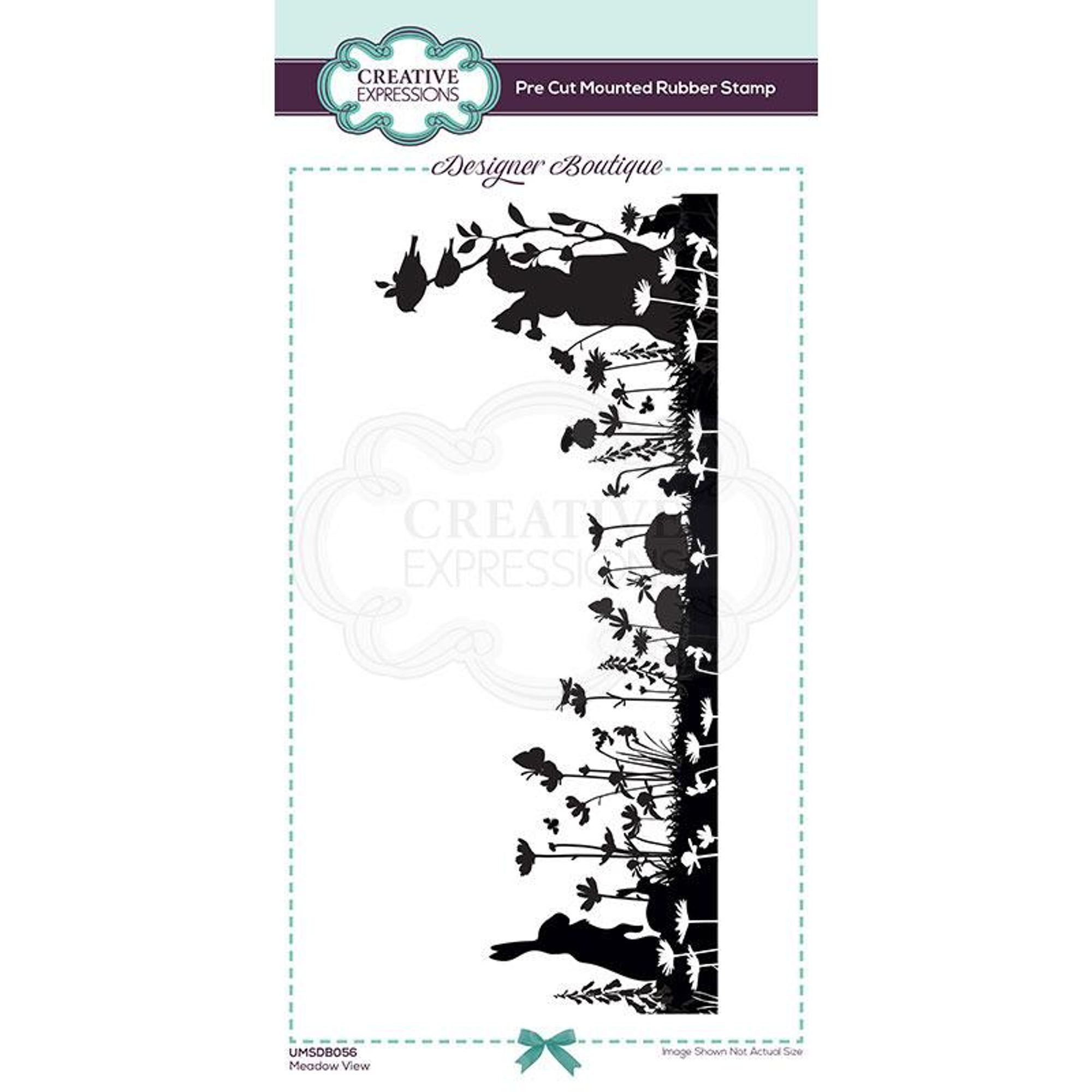 Creative Expressions Designer Boutique Collection Meadow View DL Pre Cut Rubber Stamp