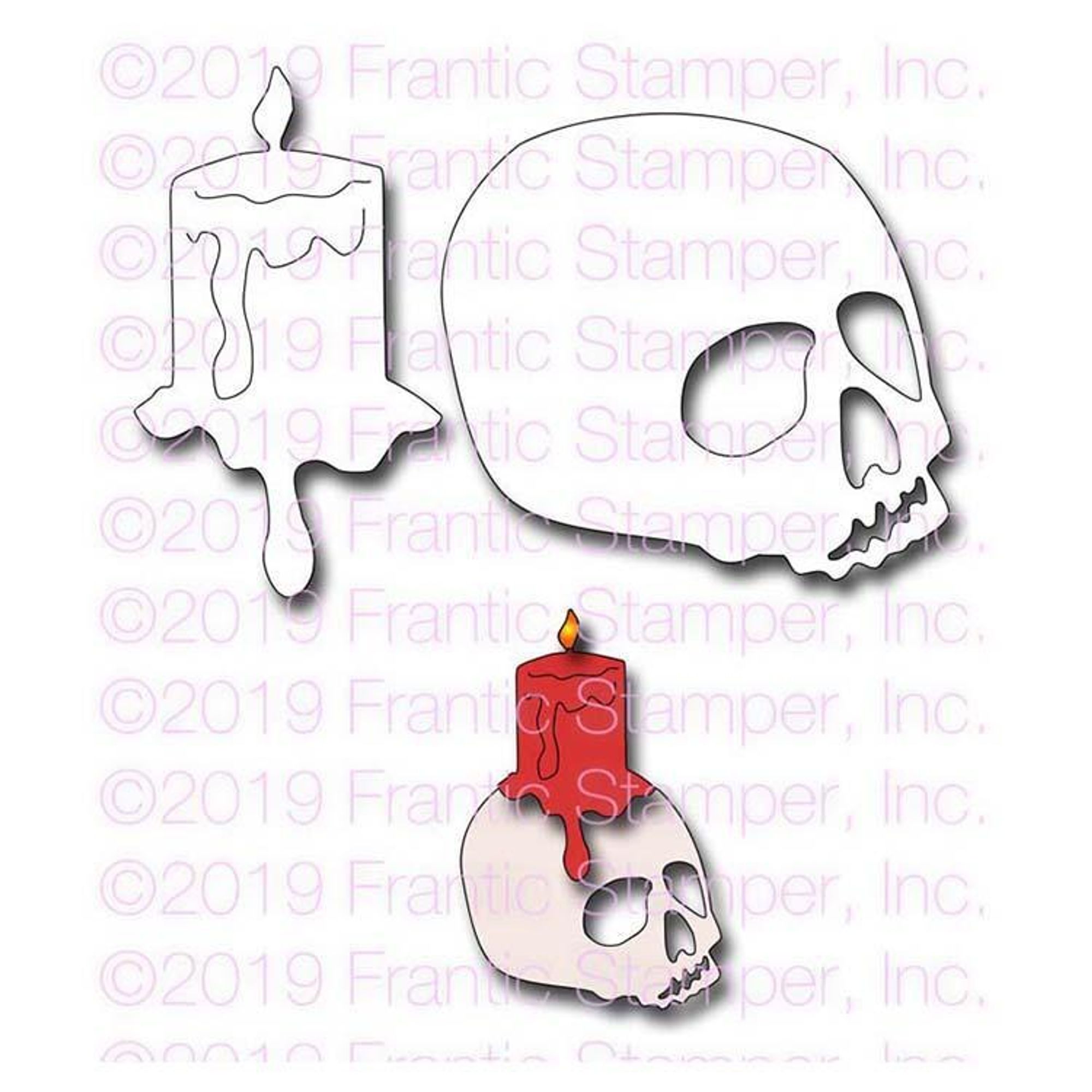 Frantic Stamper Precision Die - Skull Candle