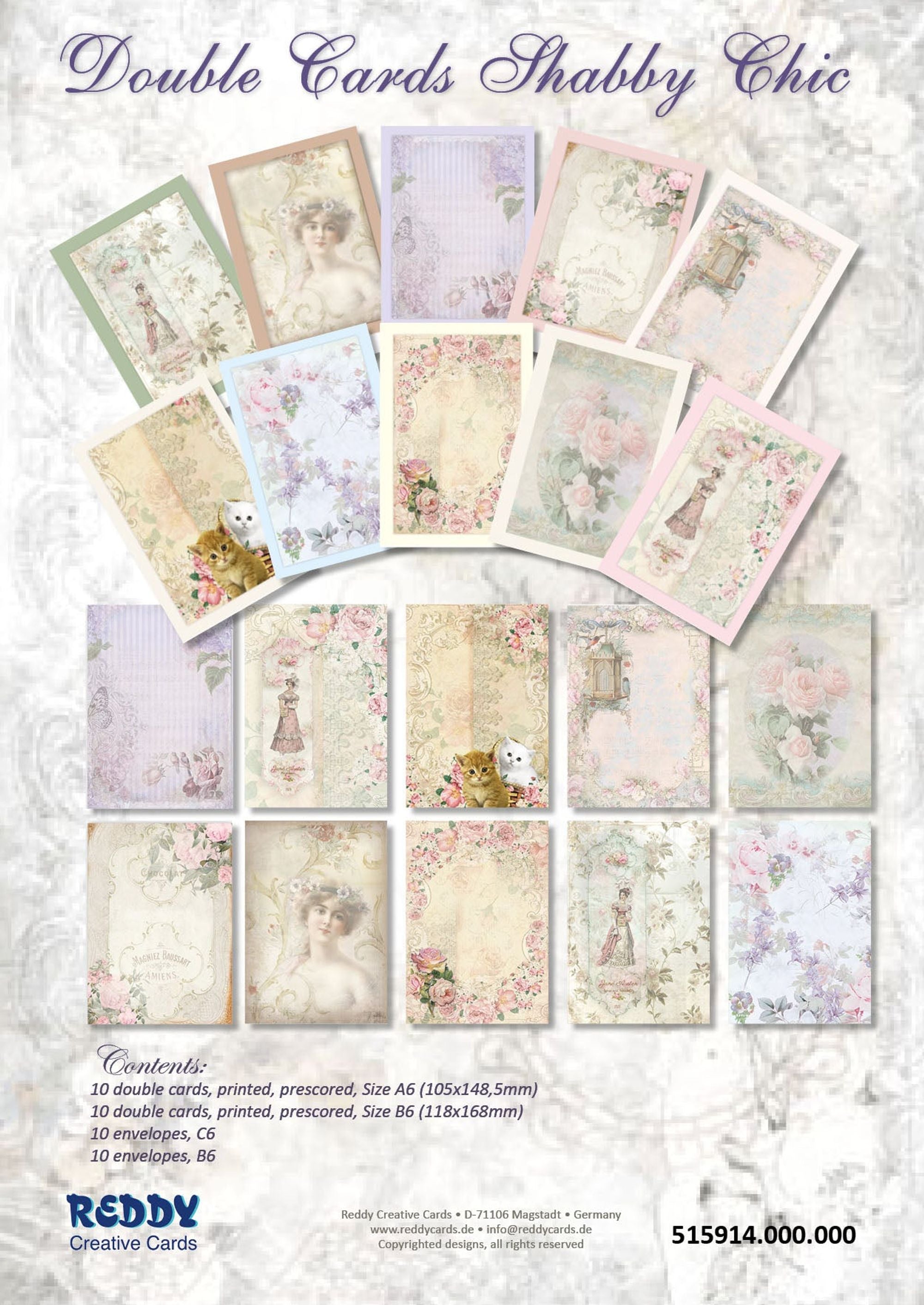 Double Cards Shabby Chic