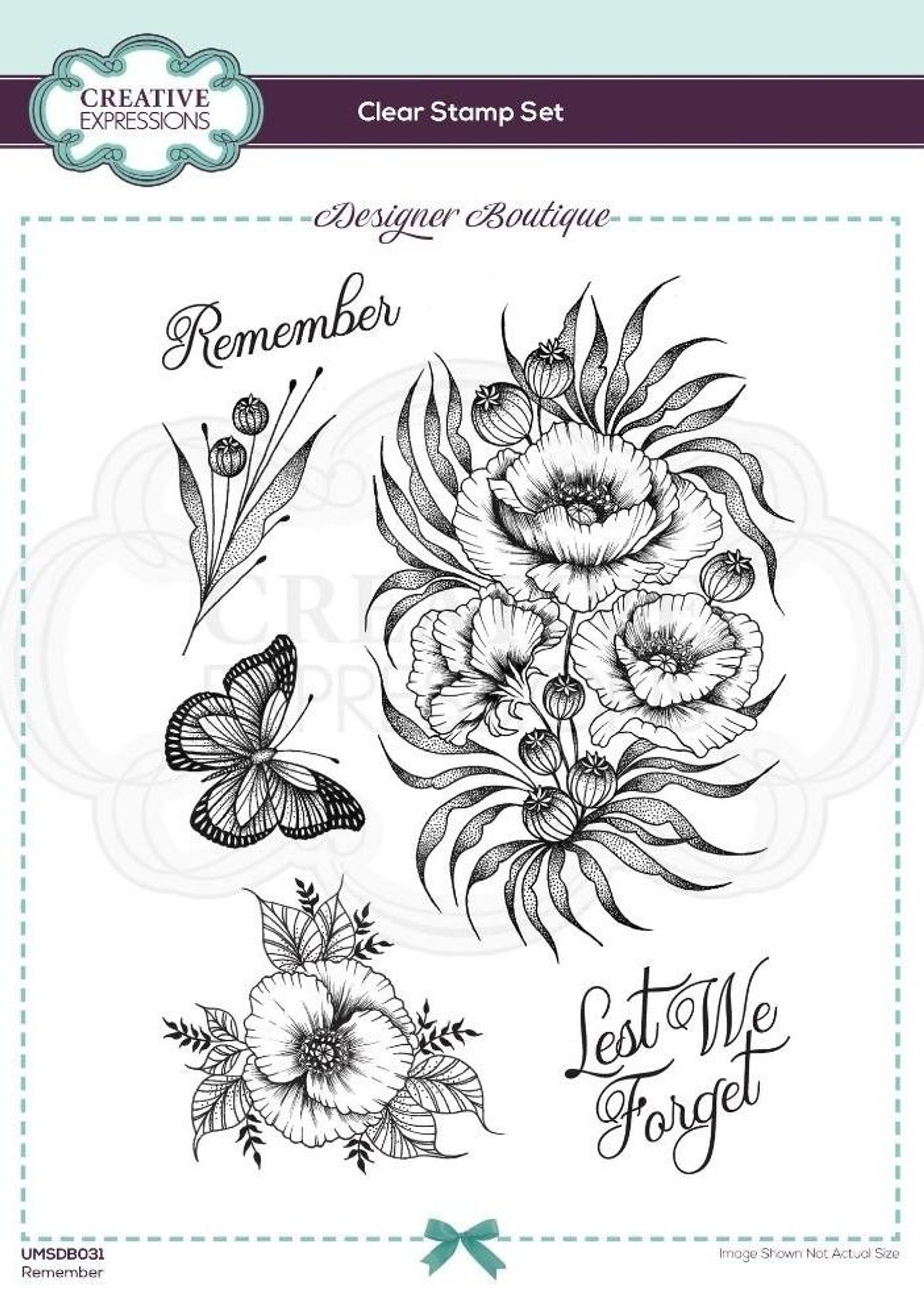 Designer Boutique Collection Remember A5 Clear Stamp Set
