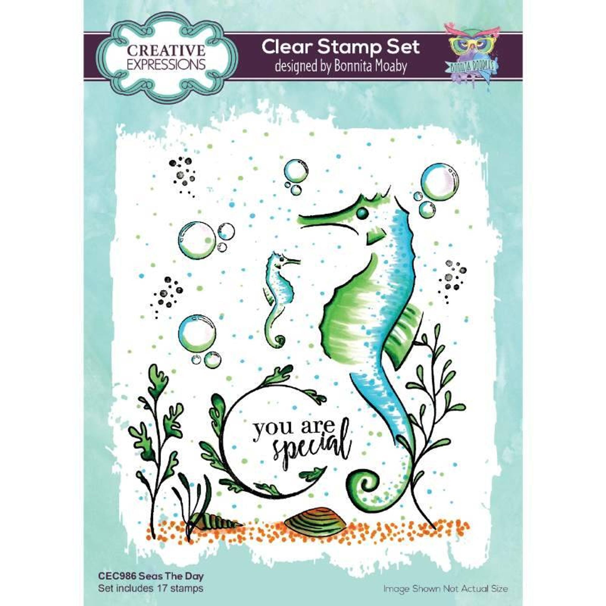 Creative Expressions Bonnita Moaby Seas The Day 6 in x 8 in Clear Stamp Set