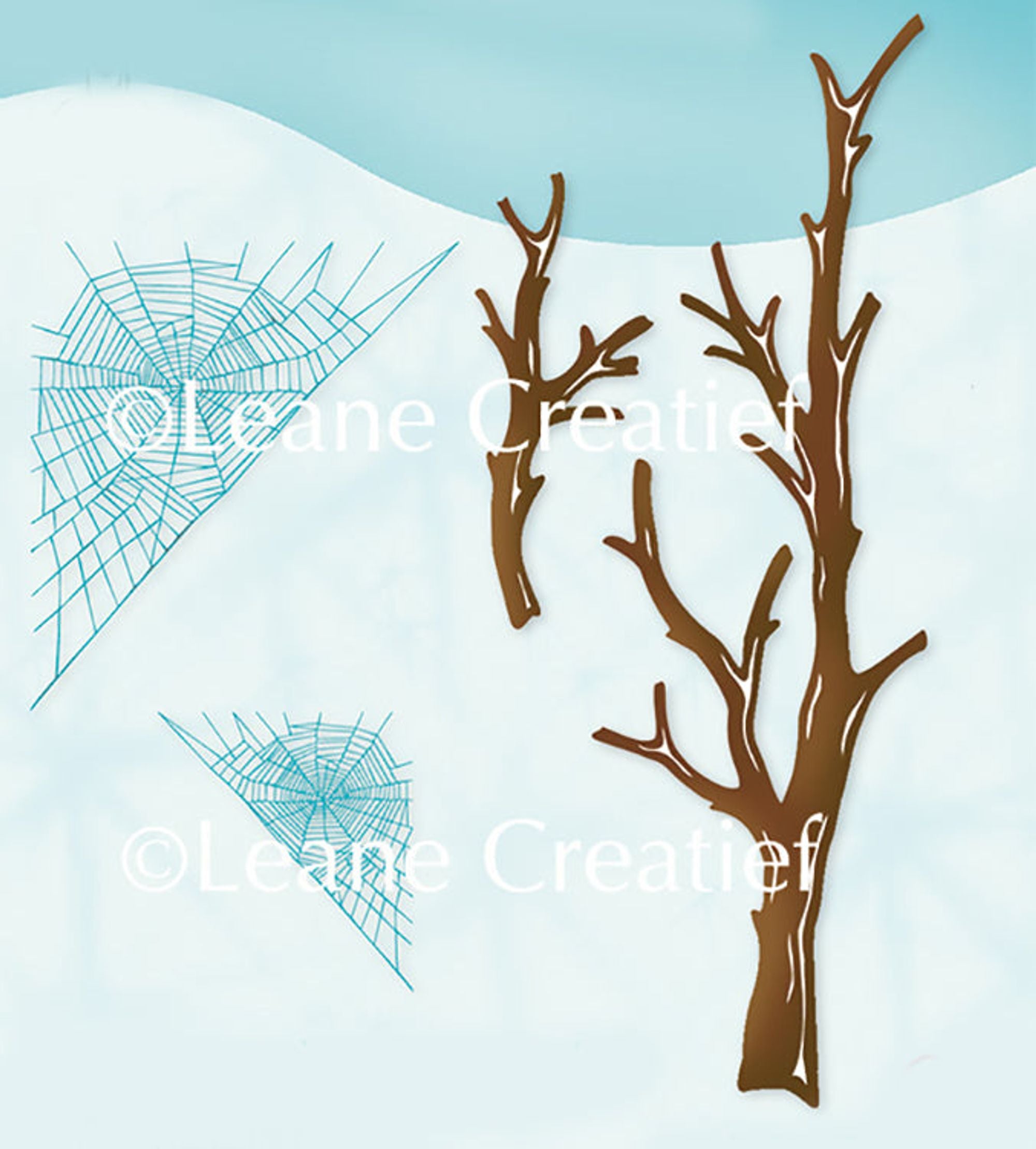 LeCreaDesign clear stamp Branches & Spider web.