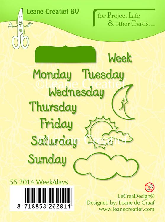 Project Life & Cards clear stamp  Days of the Week