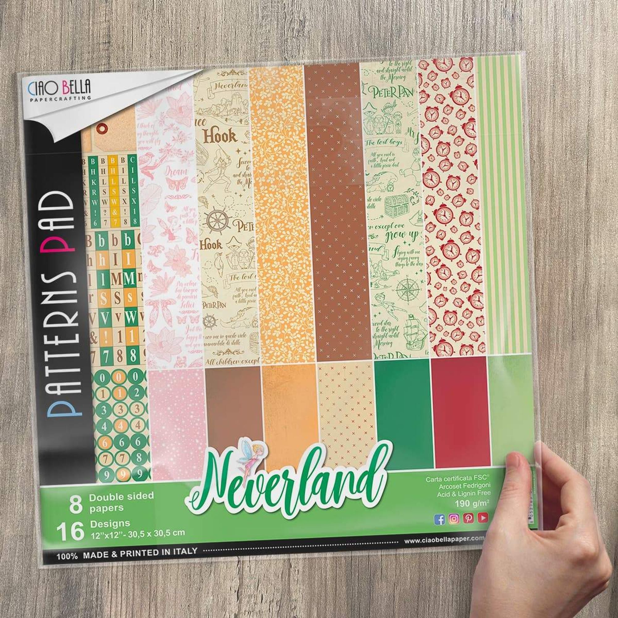 Ciao Bella Neverland Patterns Pad 12"x12" 8/Pkg