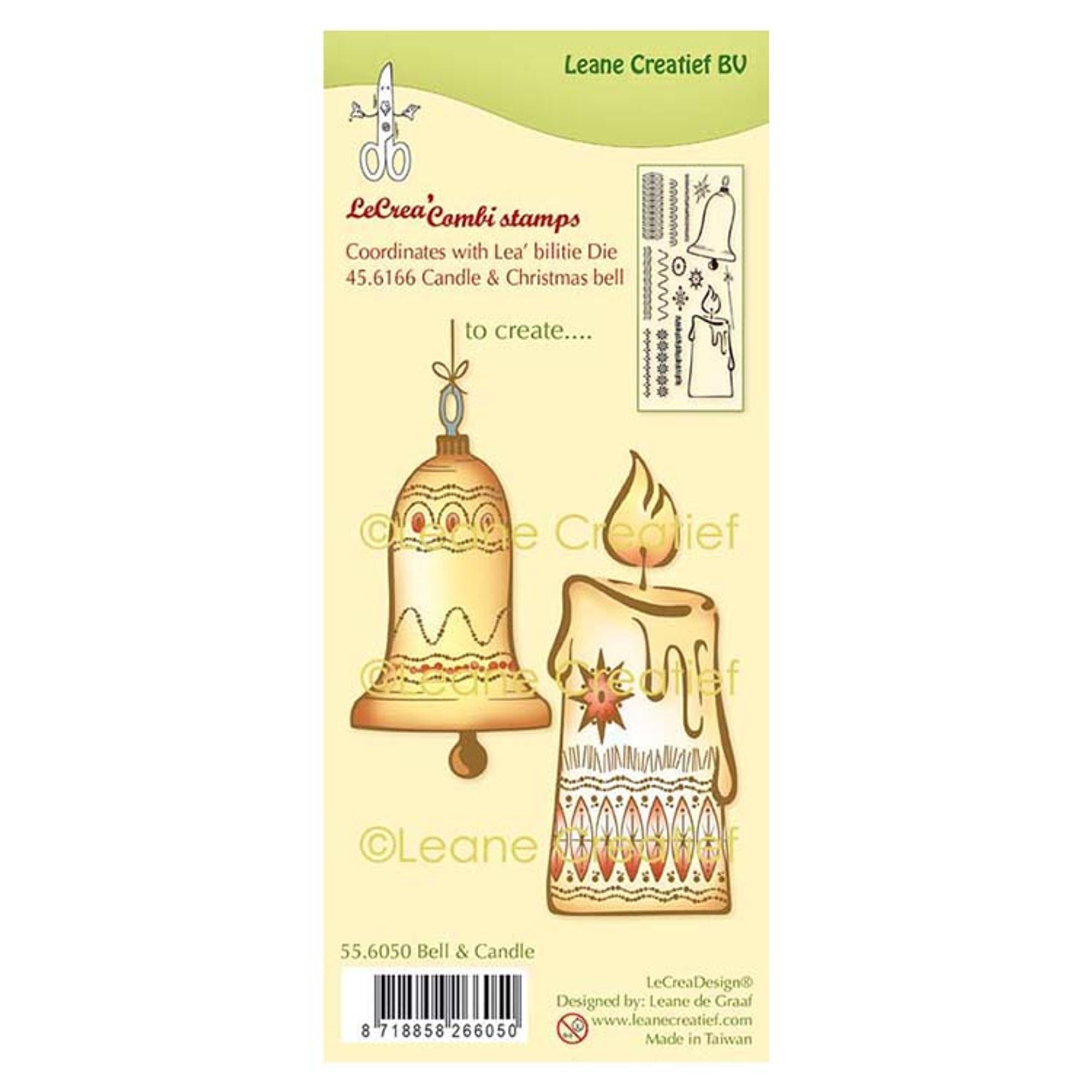 Lecreadesign Combi Clear Stamp Christmas Bell & Candle