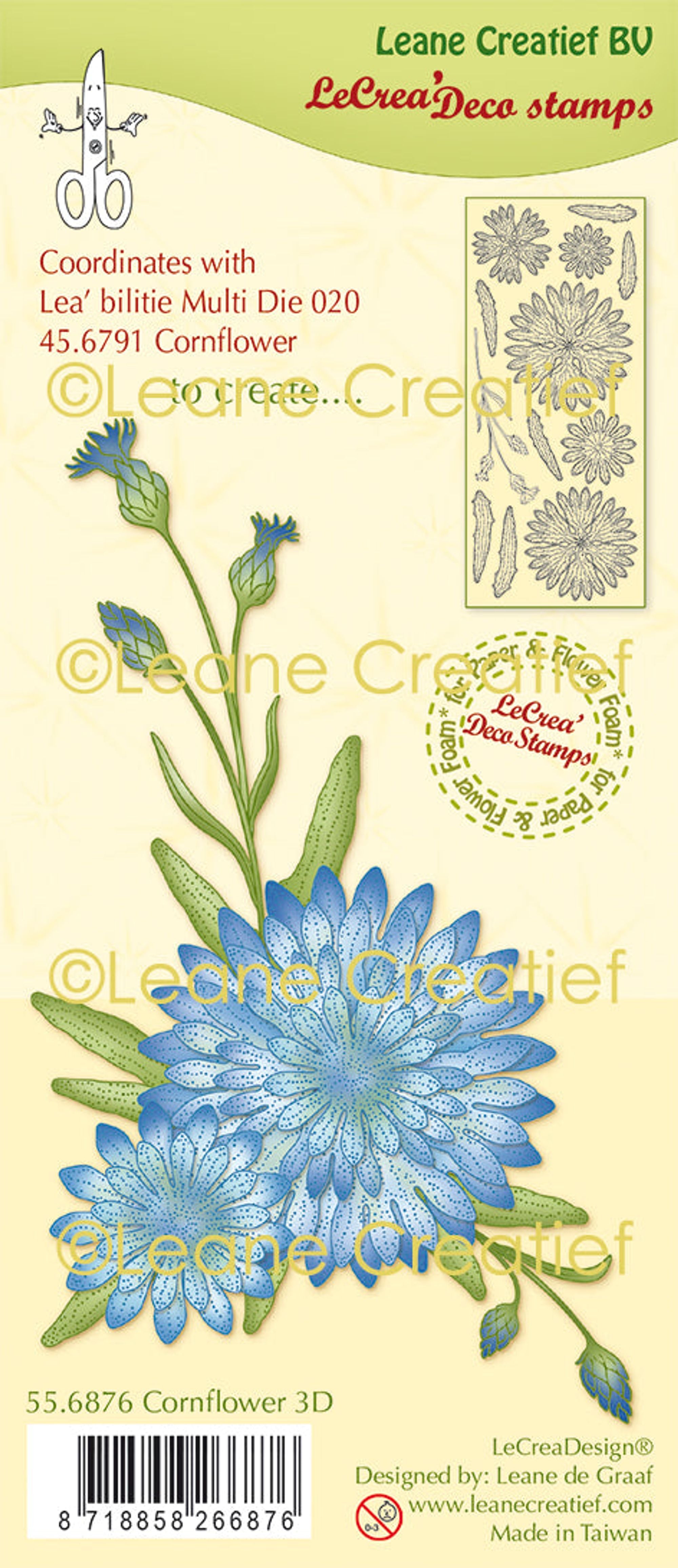 Lecreadesign Deco Clear Stamp Cornflower 3D