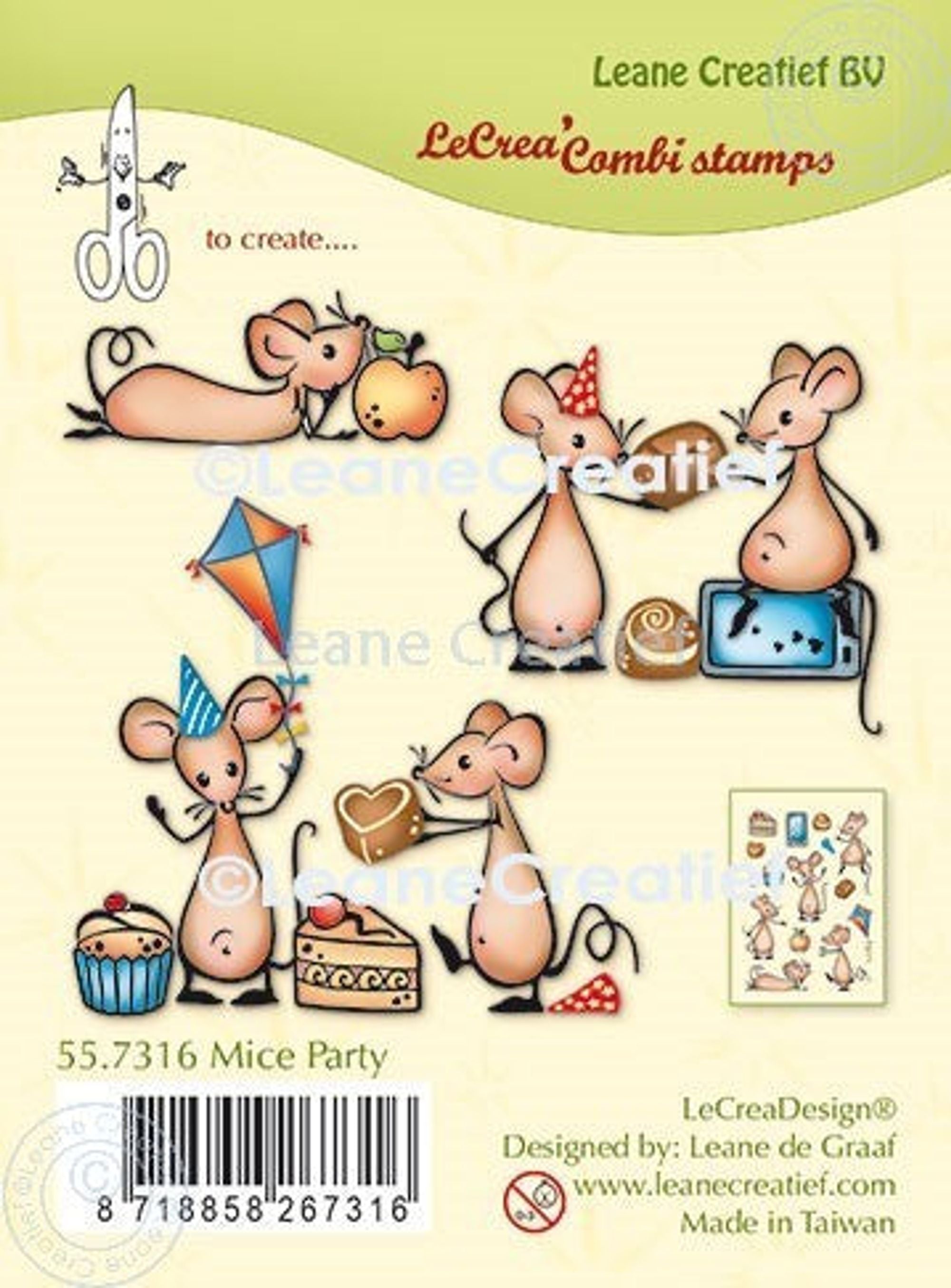 Lecreadesign Combi Clear Stamp Mice Party