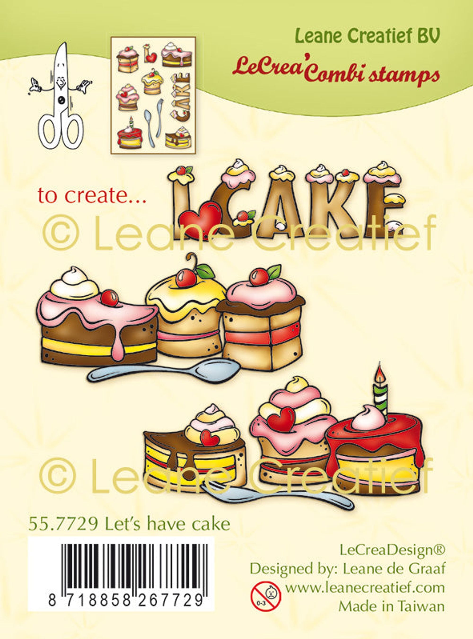 LeCreaDesign Combi Clear Stamp Let’s Have Cake