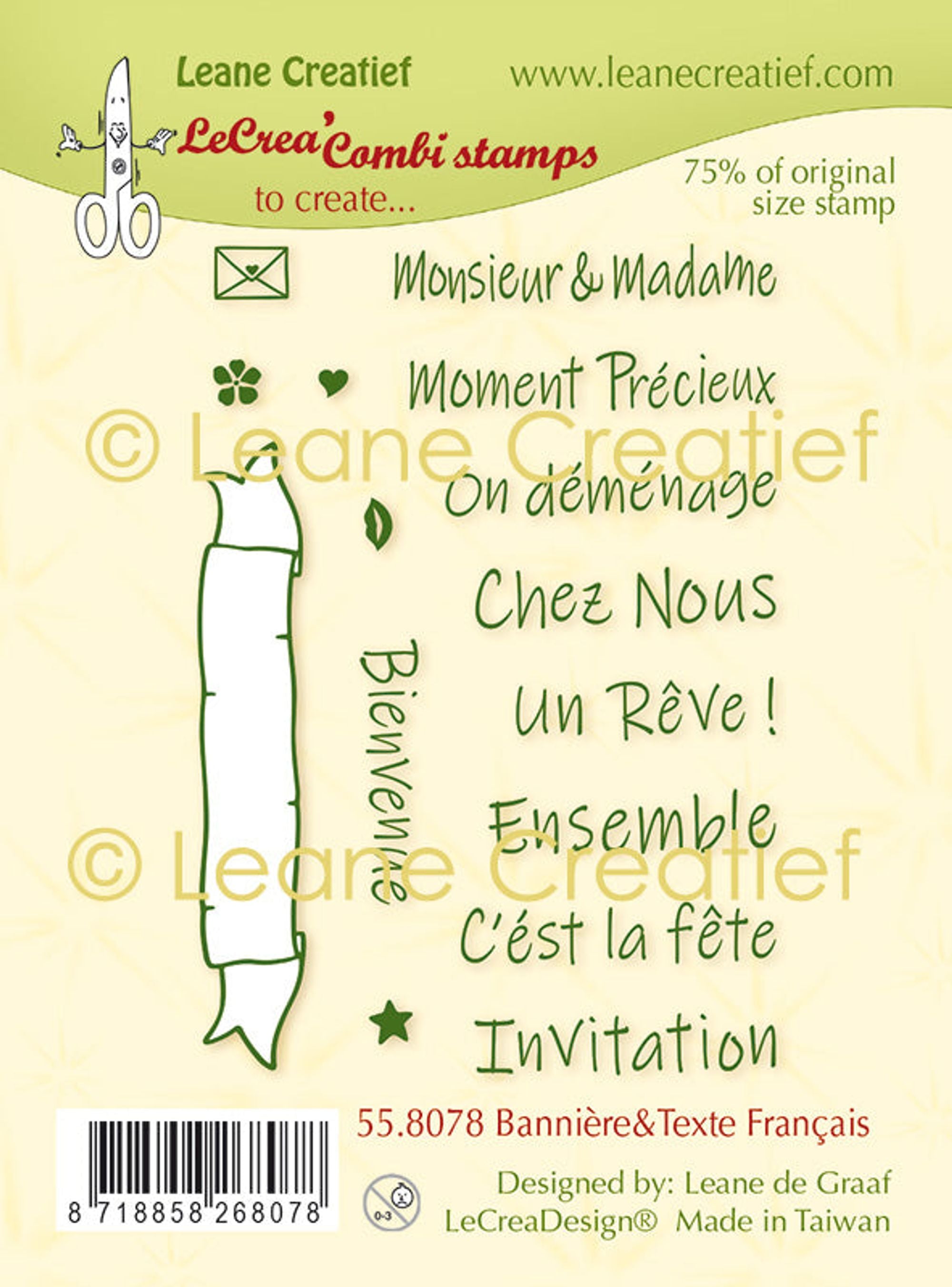 LeCreaDesign Combi Clear Stamp Bannière & Texte Français