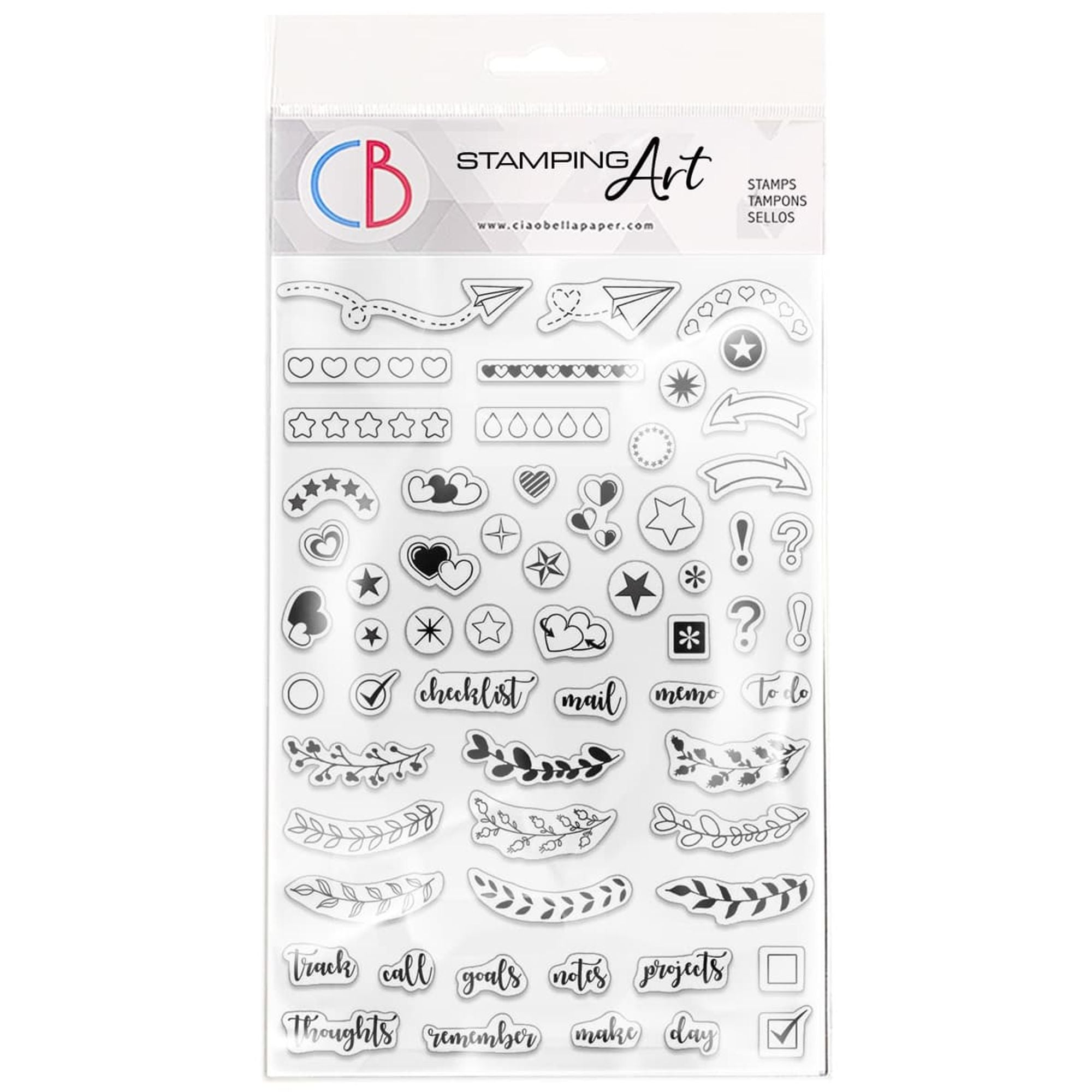 Ciao Bella Clear Stamp Set 4"x6" BuJo Planner