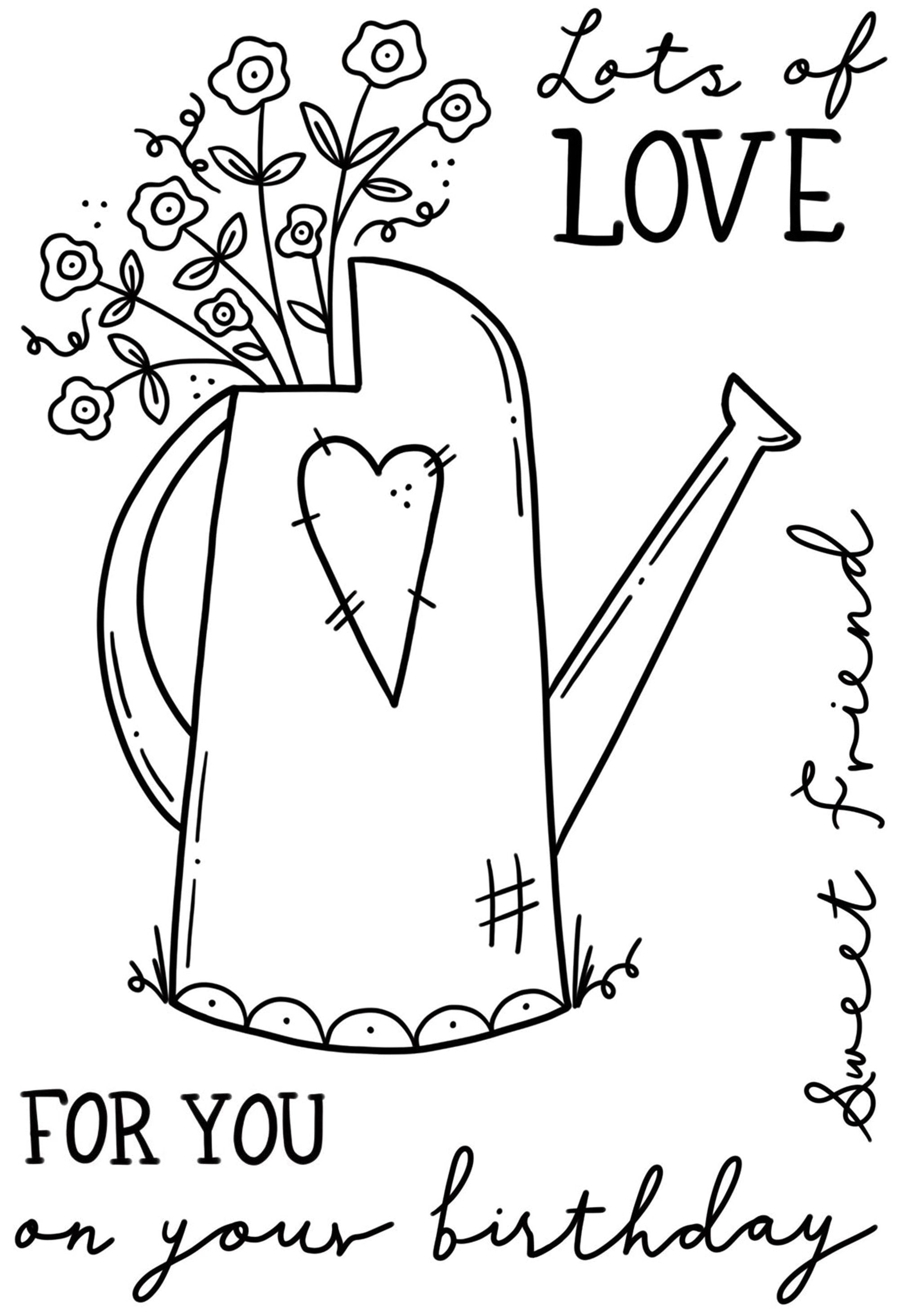 Creative Expressions Sam Poole Friendship Watering Can 6 in x 4 in Clear Stamp Set