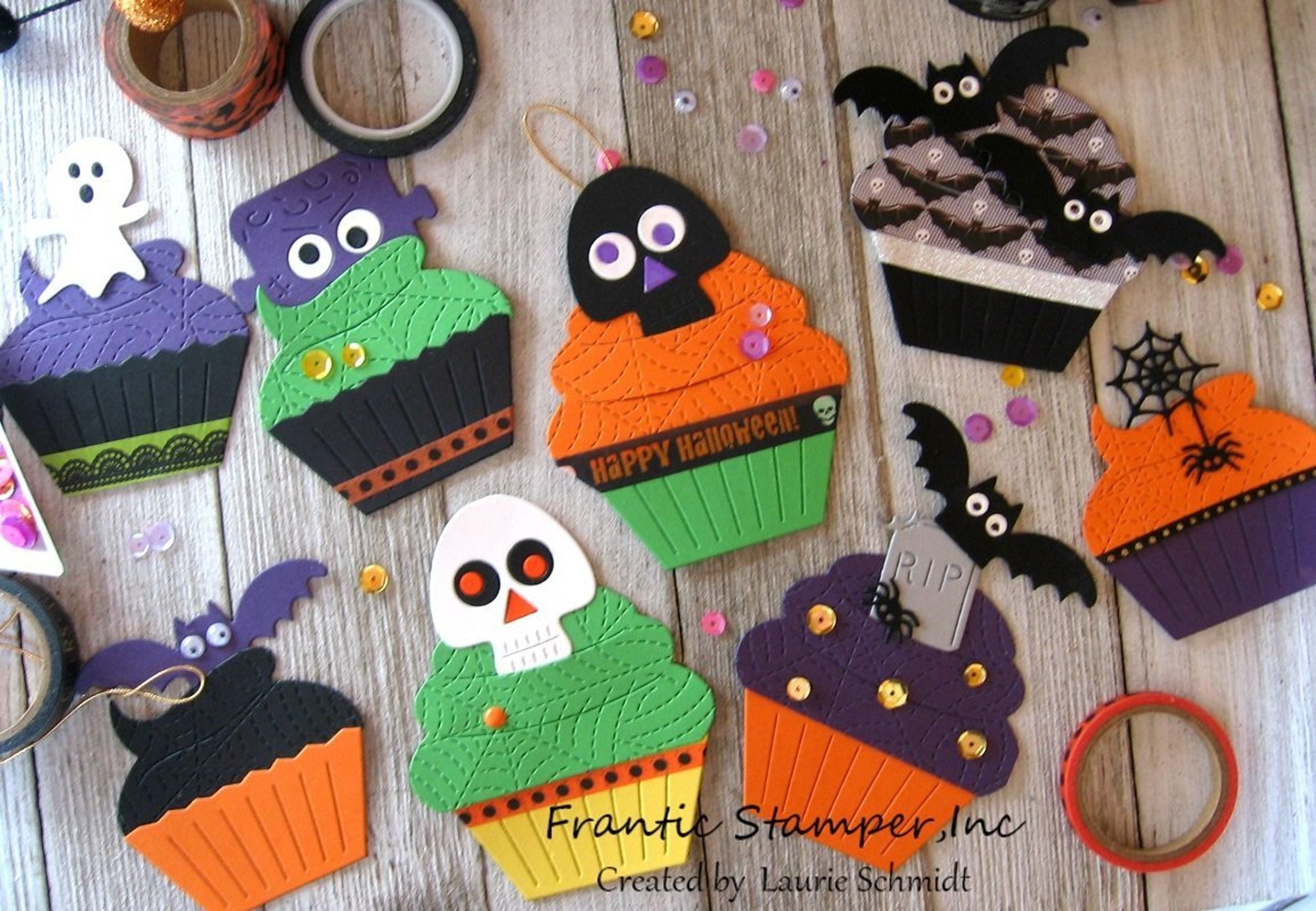 Frantic Stamper Precision Die - Cupcake and Halloween Toppers #2