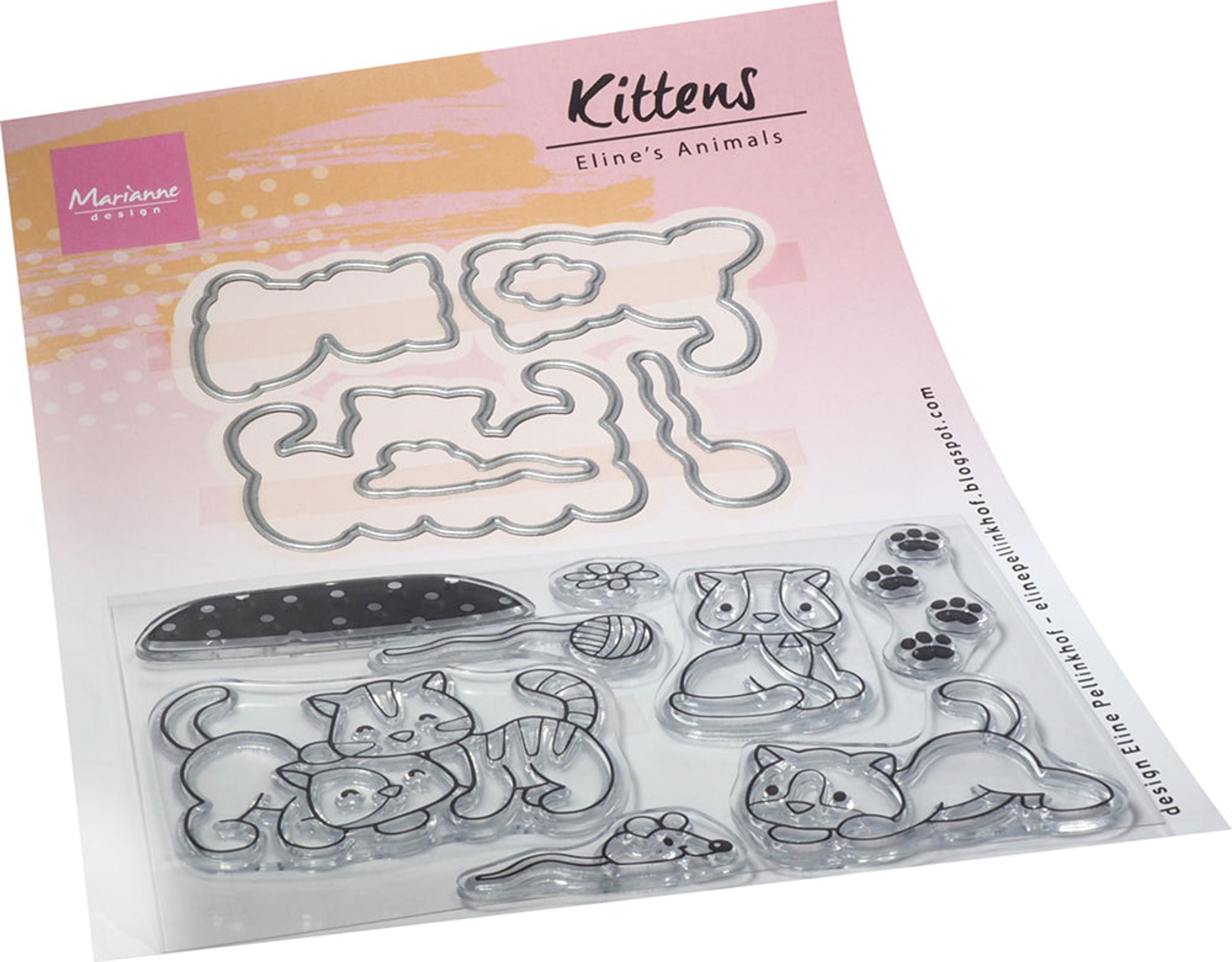 Marianne Design Clear Stamp & Die Set - Eline's Animals - Kittens