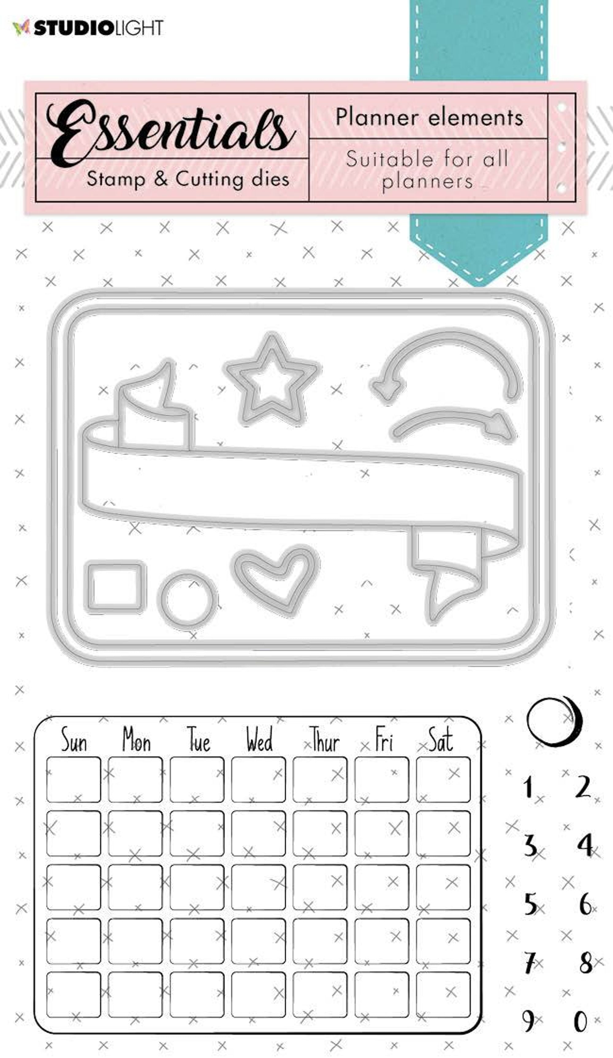 SL Stamp & Cutting Die Monthly Calendar Planner Essentials 110x140mm nr.01