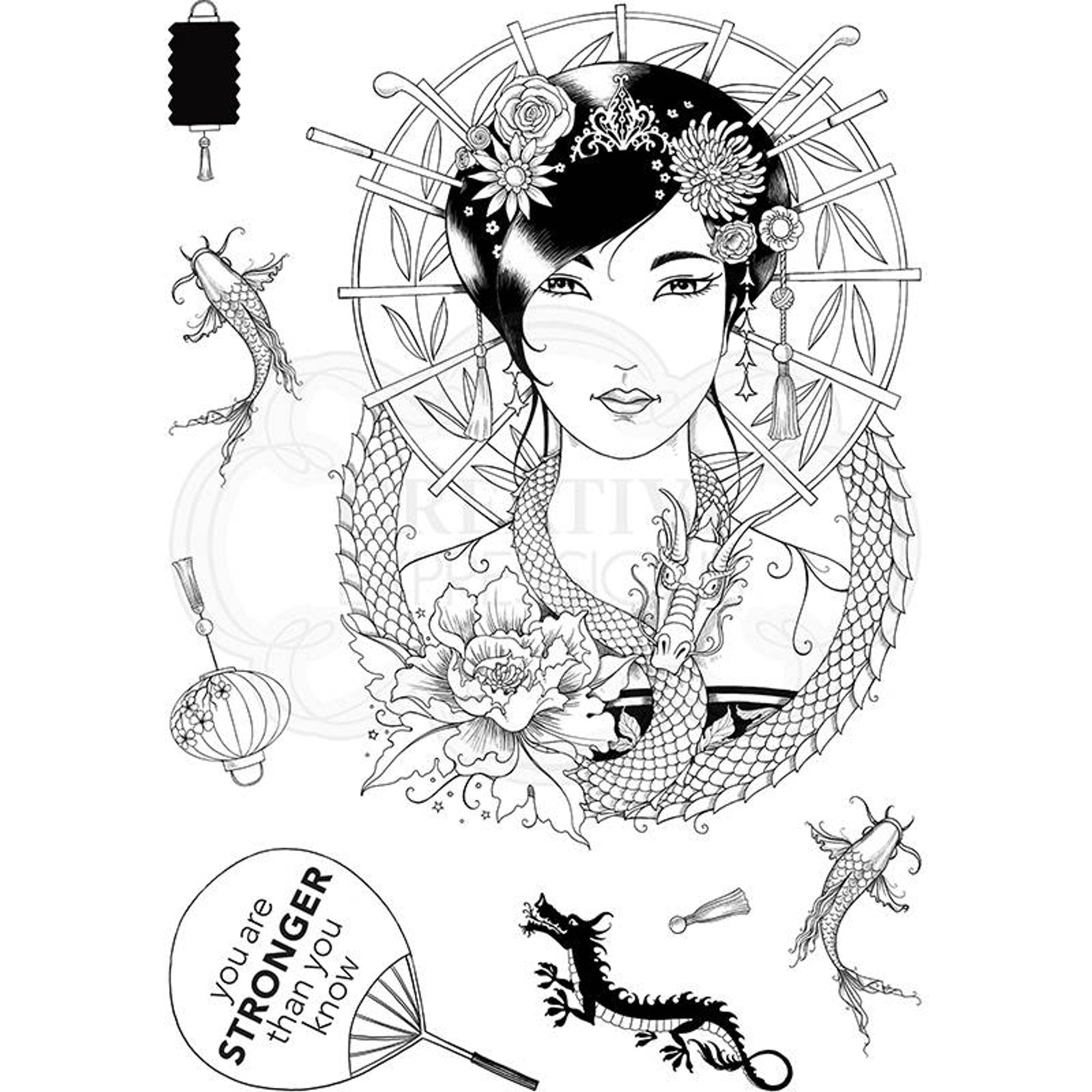 Oriental Princess A5 Clear Stamp Set