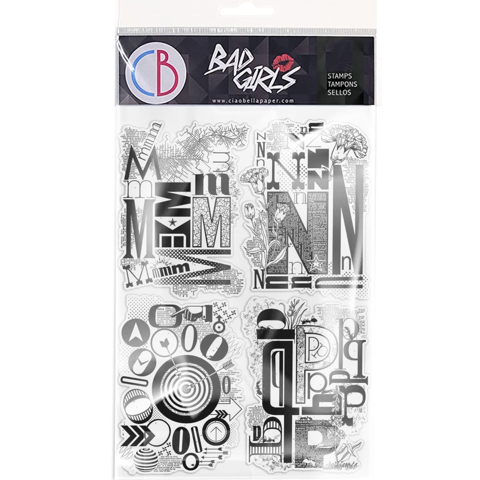 Ciao Bella Clear Stamp Set 6"x8" Design Letters MNOP