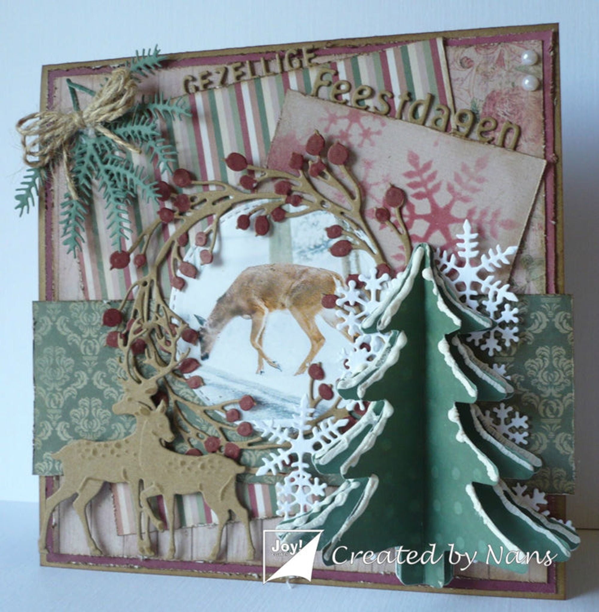 Joy! Crafts Die -Christmas Tree with snowflakes