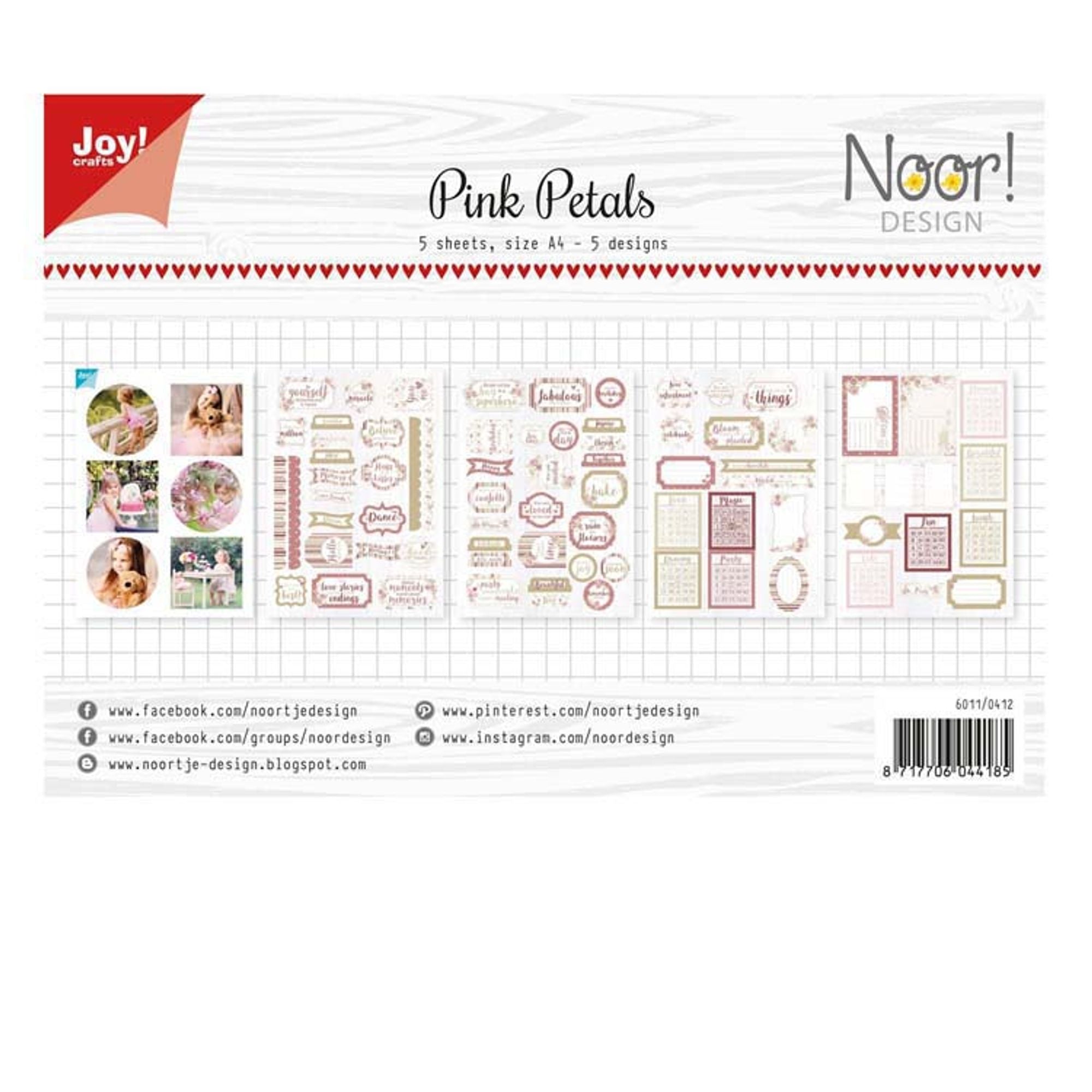 Joy! Crafts A4 Cutting Sheets Pink Petals (5 Sheets)