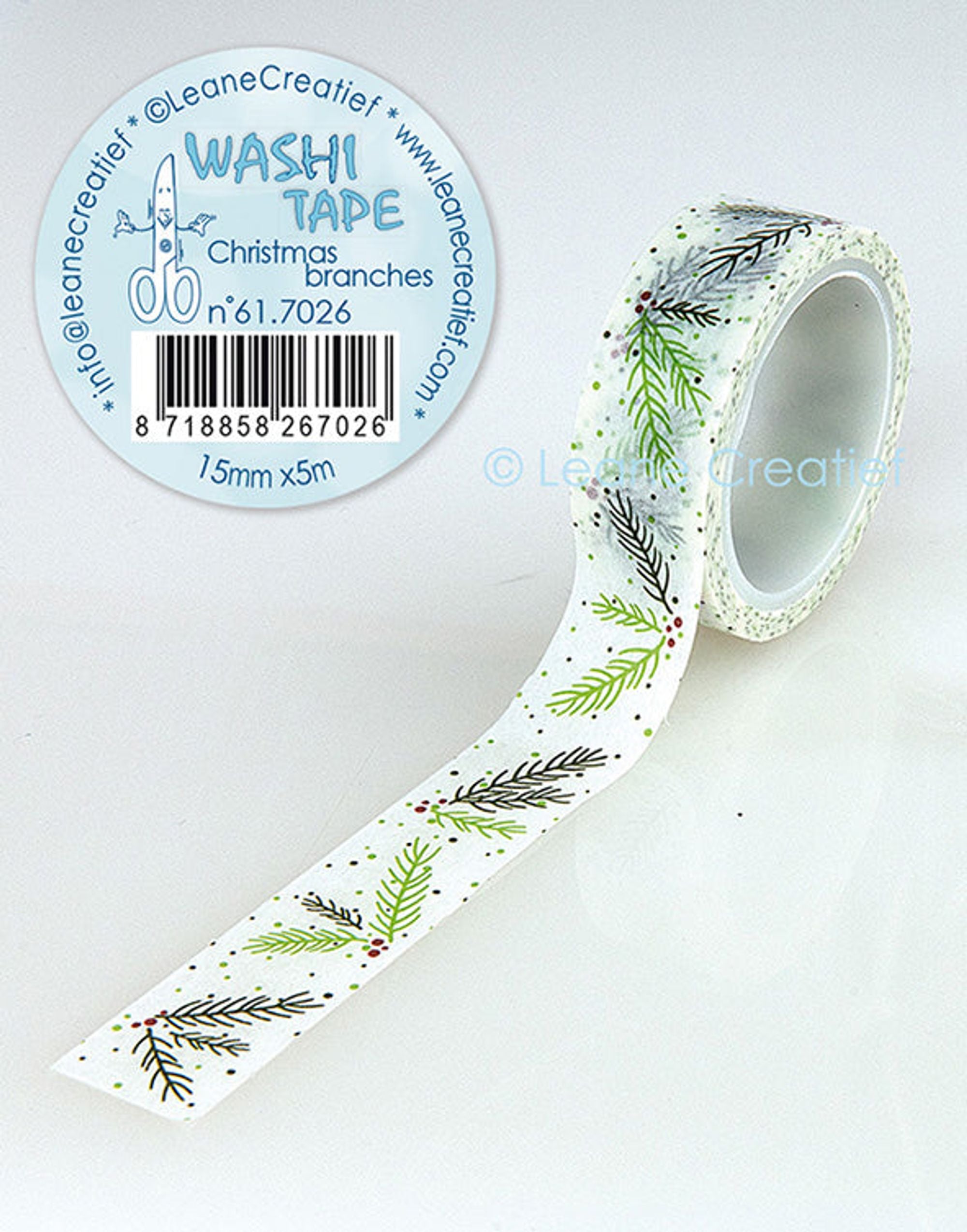 Washi Tape Christmas Branches, 15mm X 5m