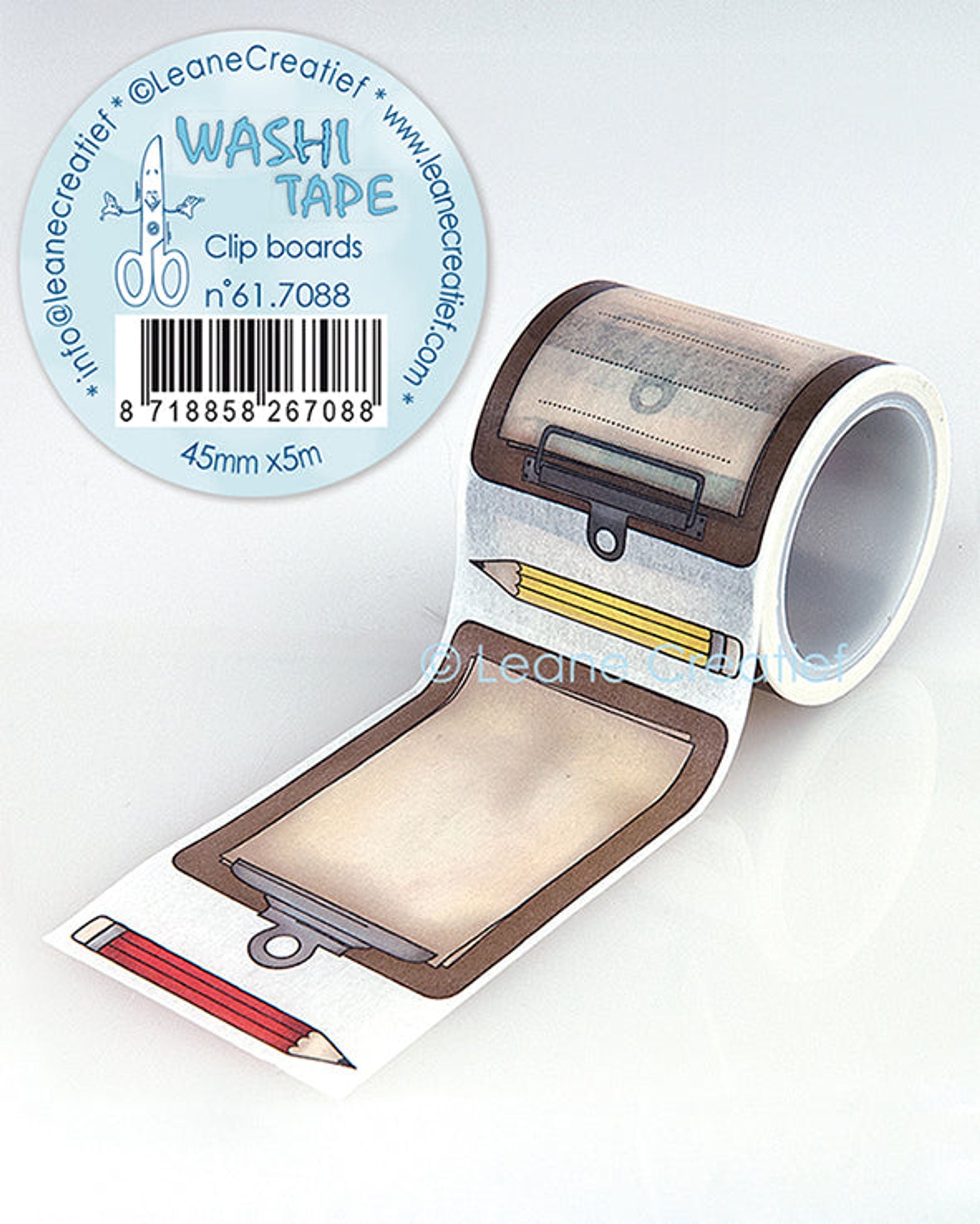 Washi Tape Clip Boards, 45mm X 5m
