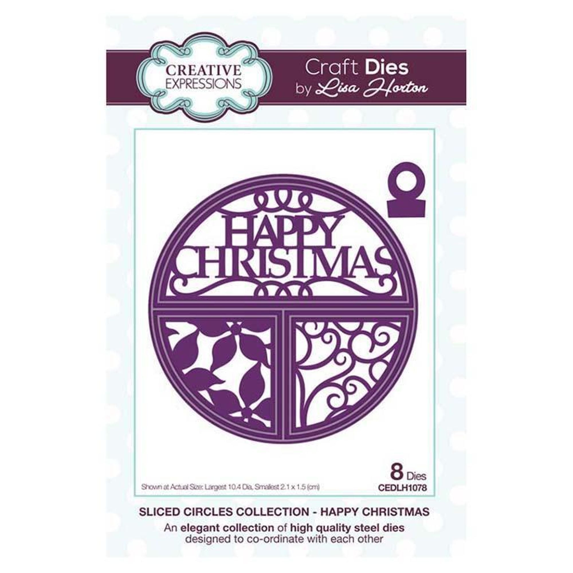 Creative Expressions Split Circles Happy Christmas Craft Die