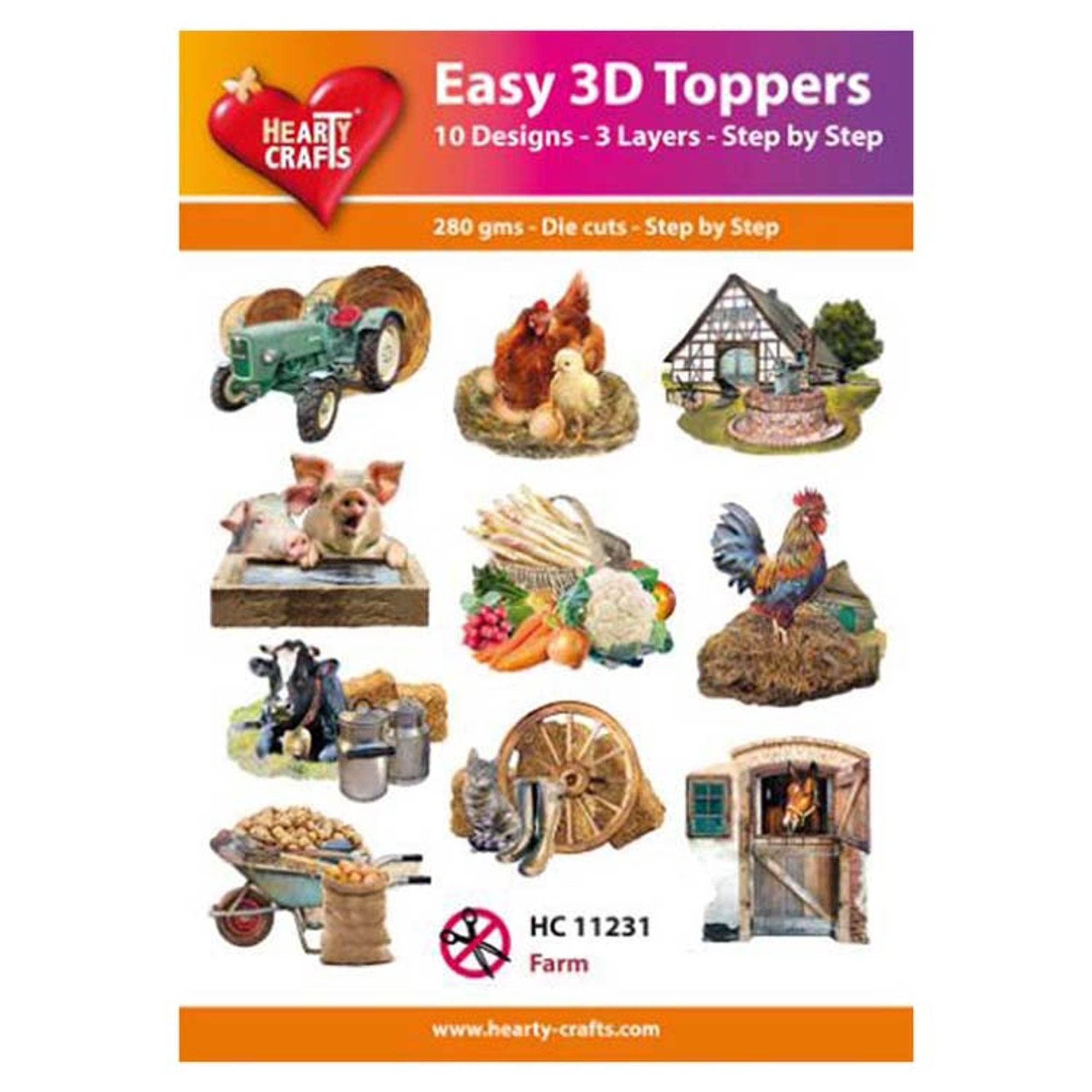 Hearty Crafts Easy 3D Toppers Farm