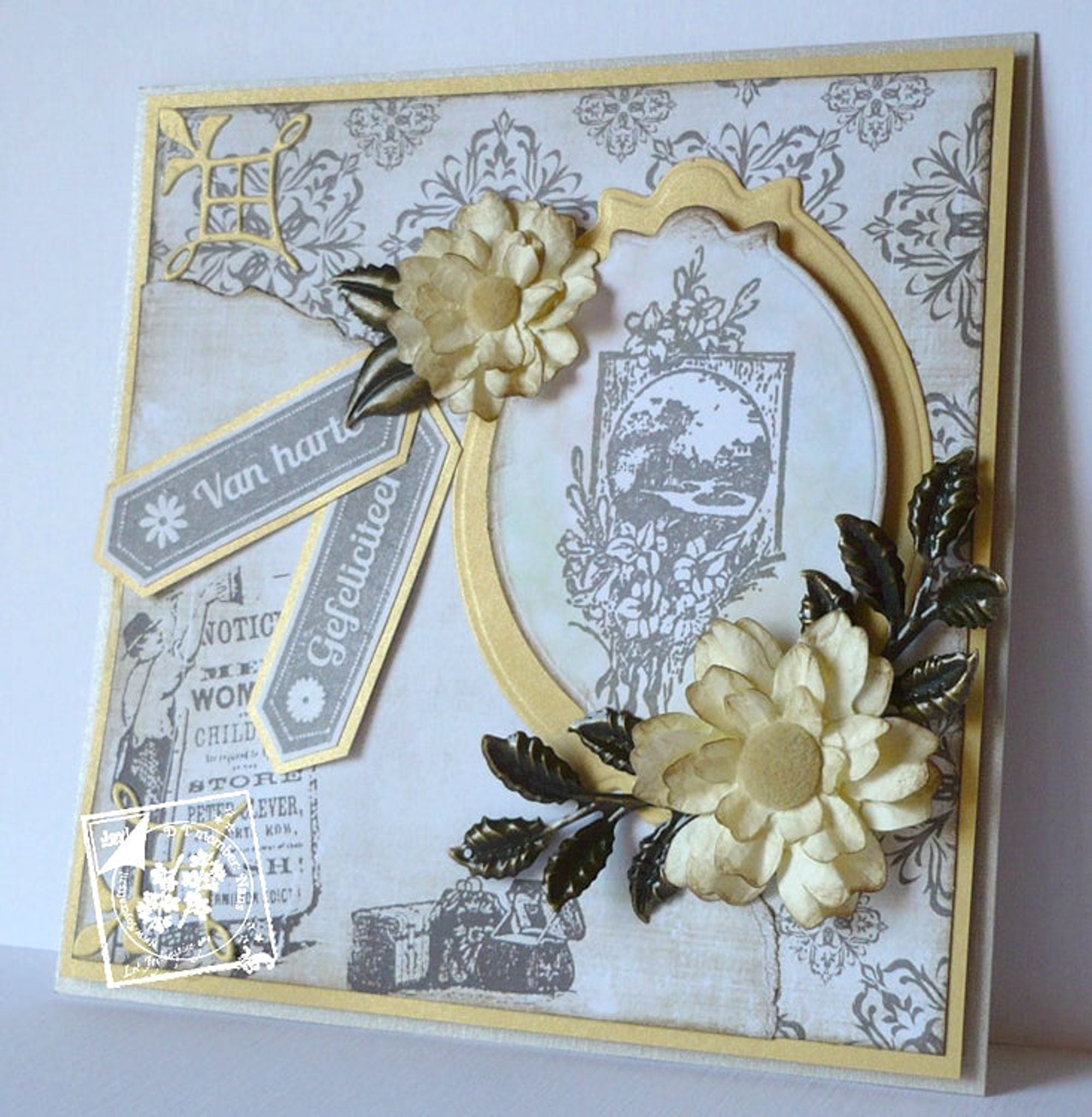 Clear stamp-Flowers with Picture Frame