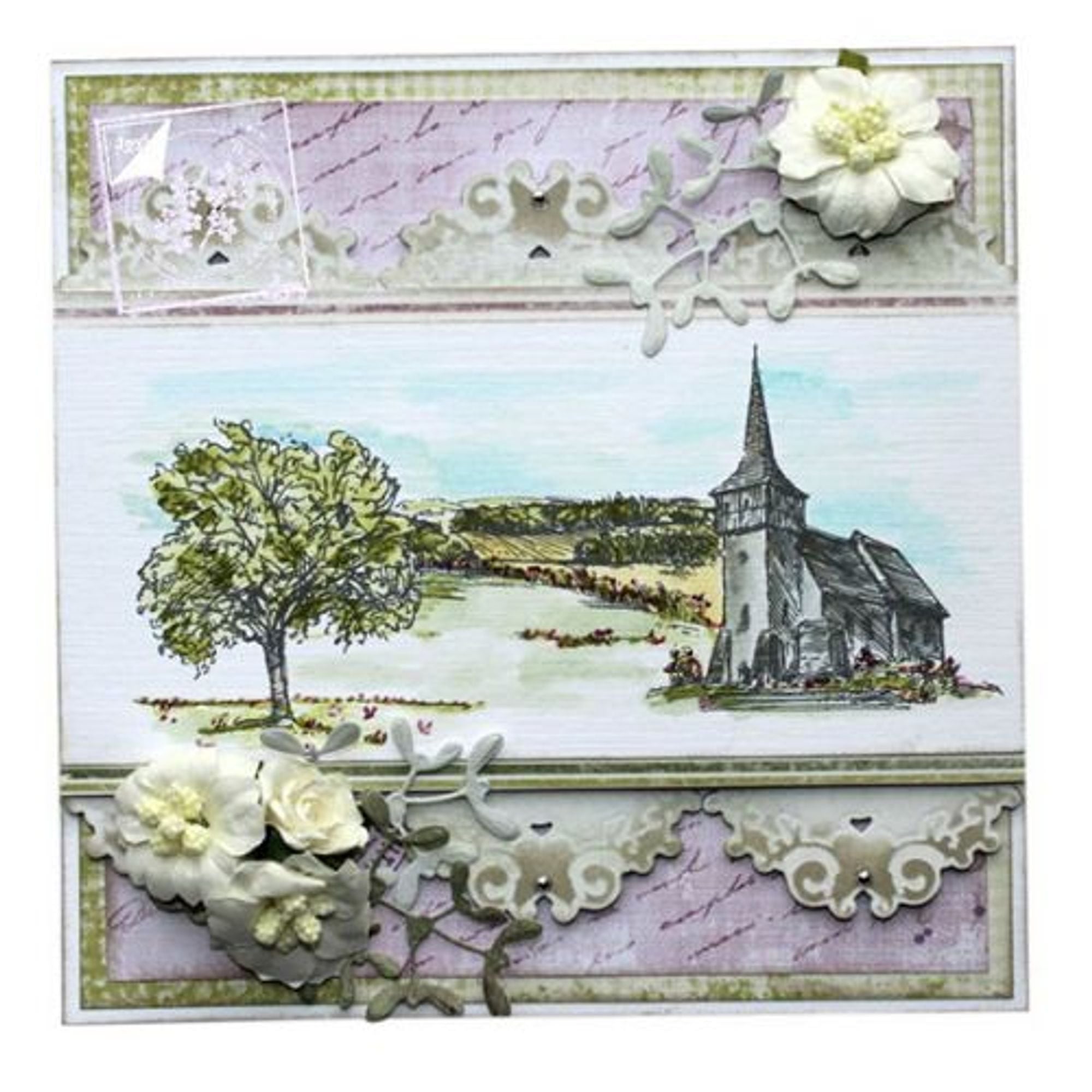 Joy Crafts Clear stamp -  church, tree, landscape