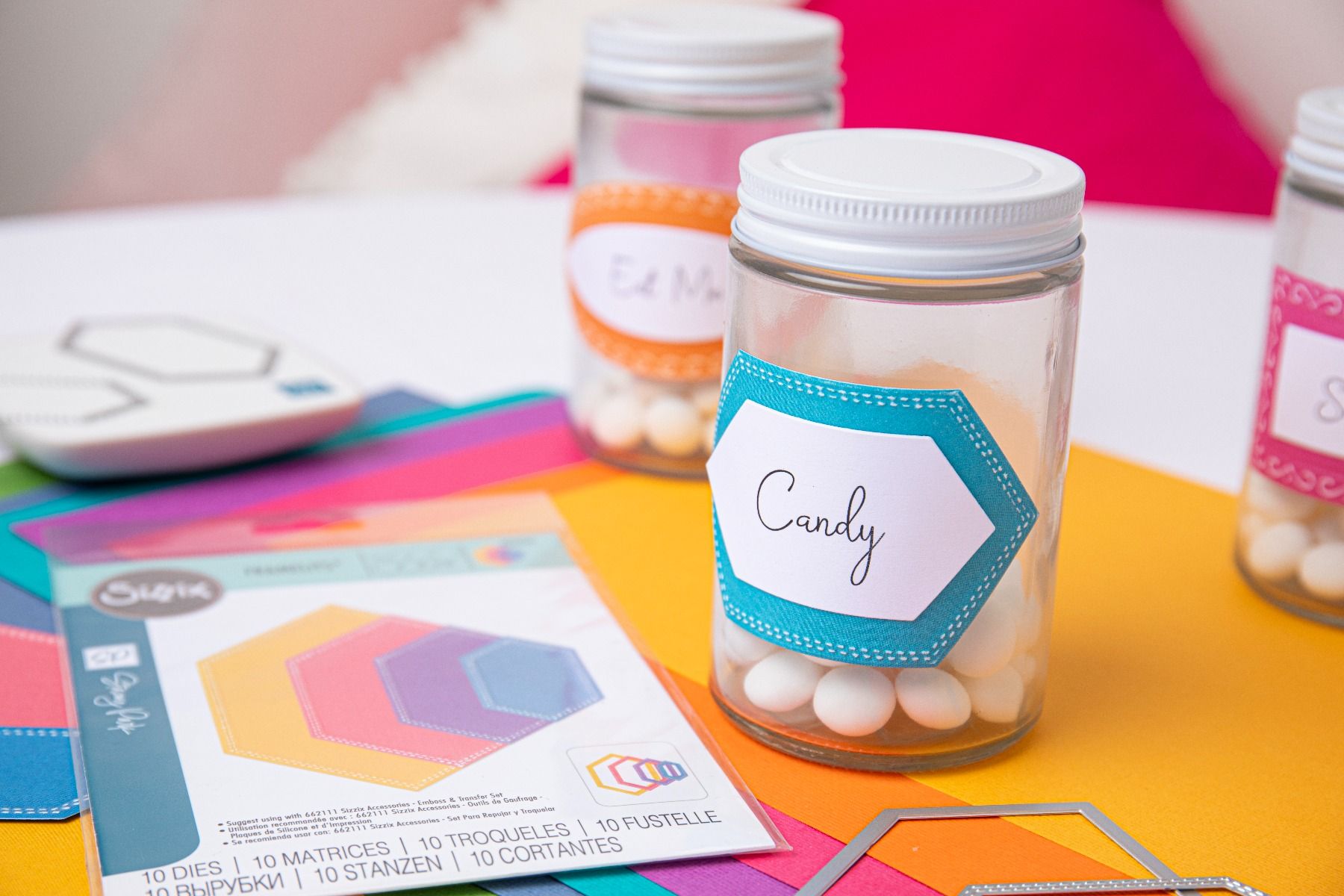 Sizzix Framelits Die Set 10PK Fanciful Framelits Belinda Stitched Hexagons by SP