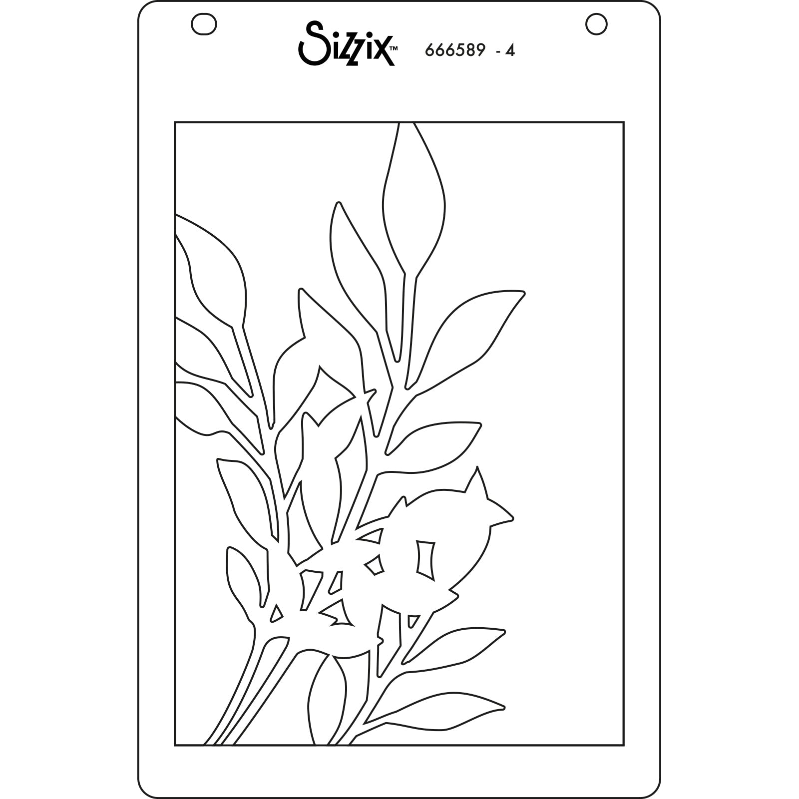 Sizzix A6 Layered Stencils 4PK Cosmopolitan, Frond by Stacey Park