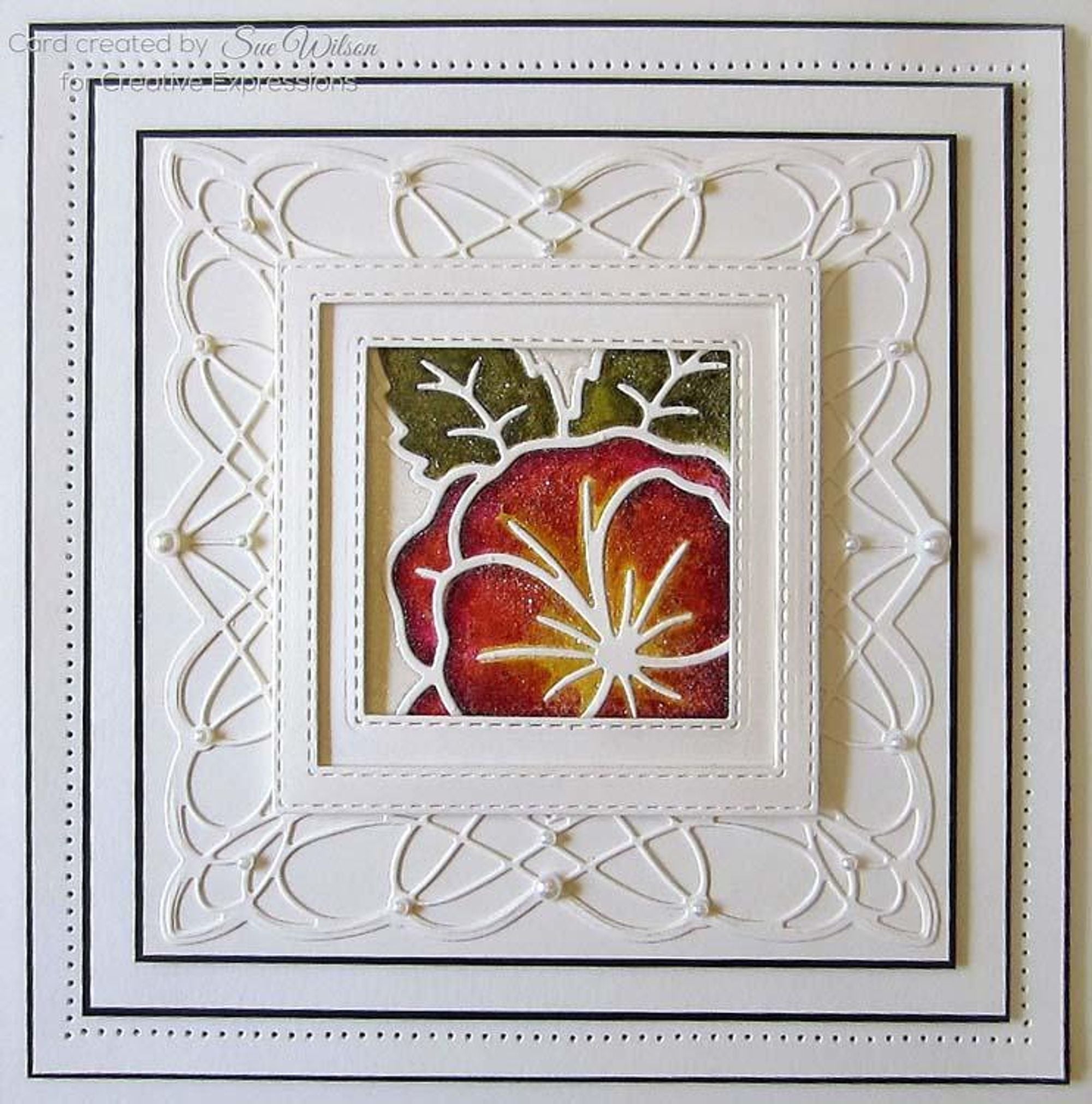 Creative Expressions Dies by Sue Wilson Frames and Tags Collection Pansy Flower Square