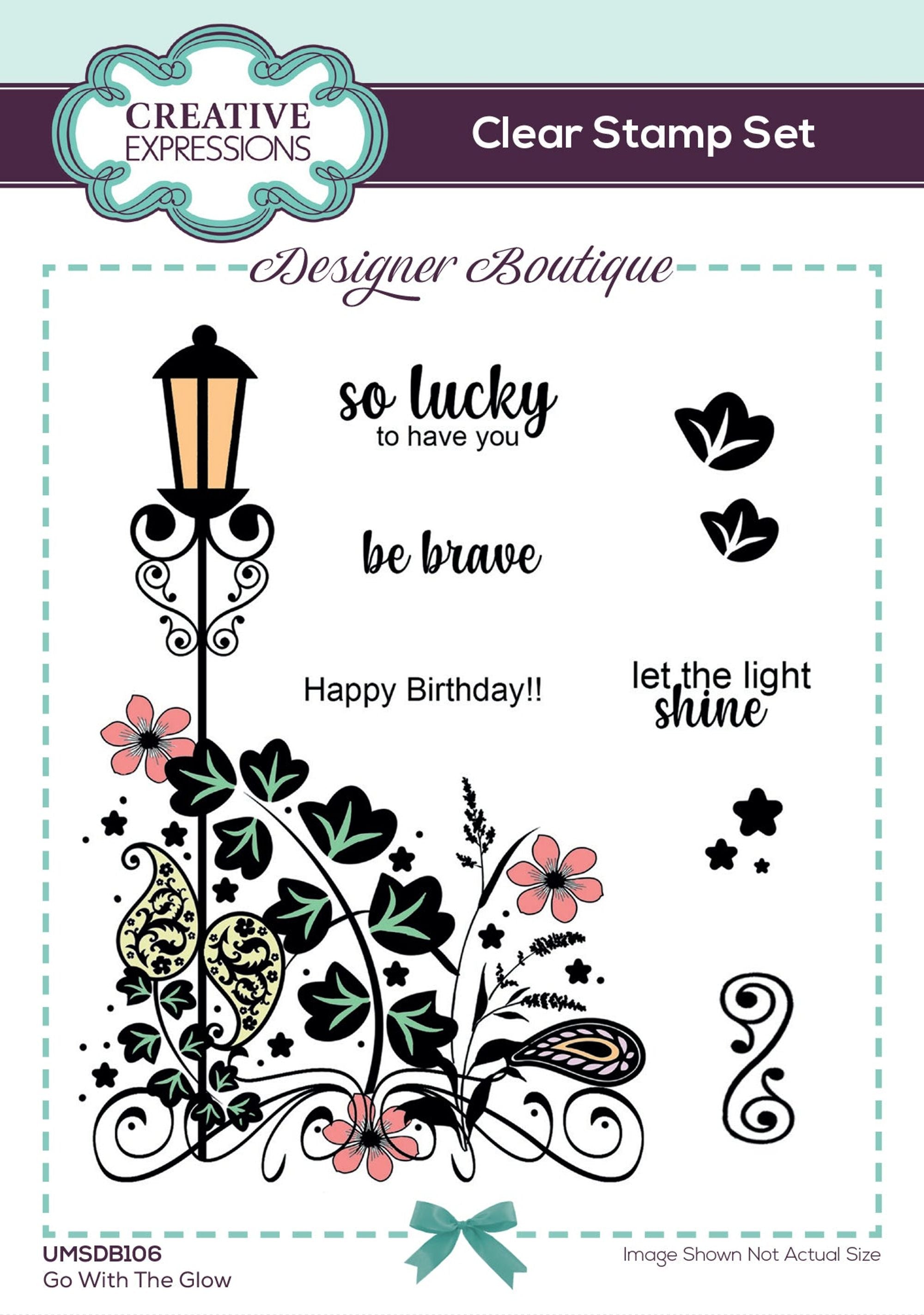 Creative Expressions Designer Boutique Go With The Glow 6 in x 4 in Clear Stamp Set