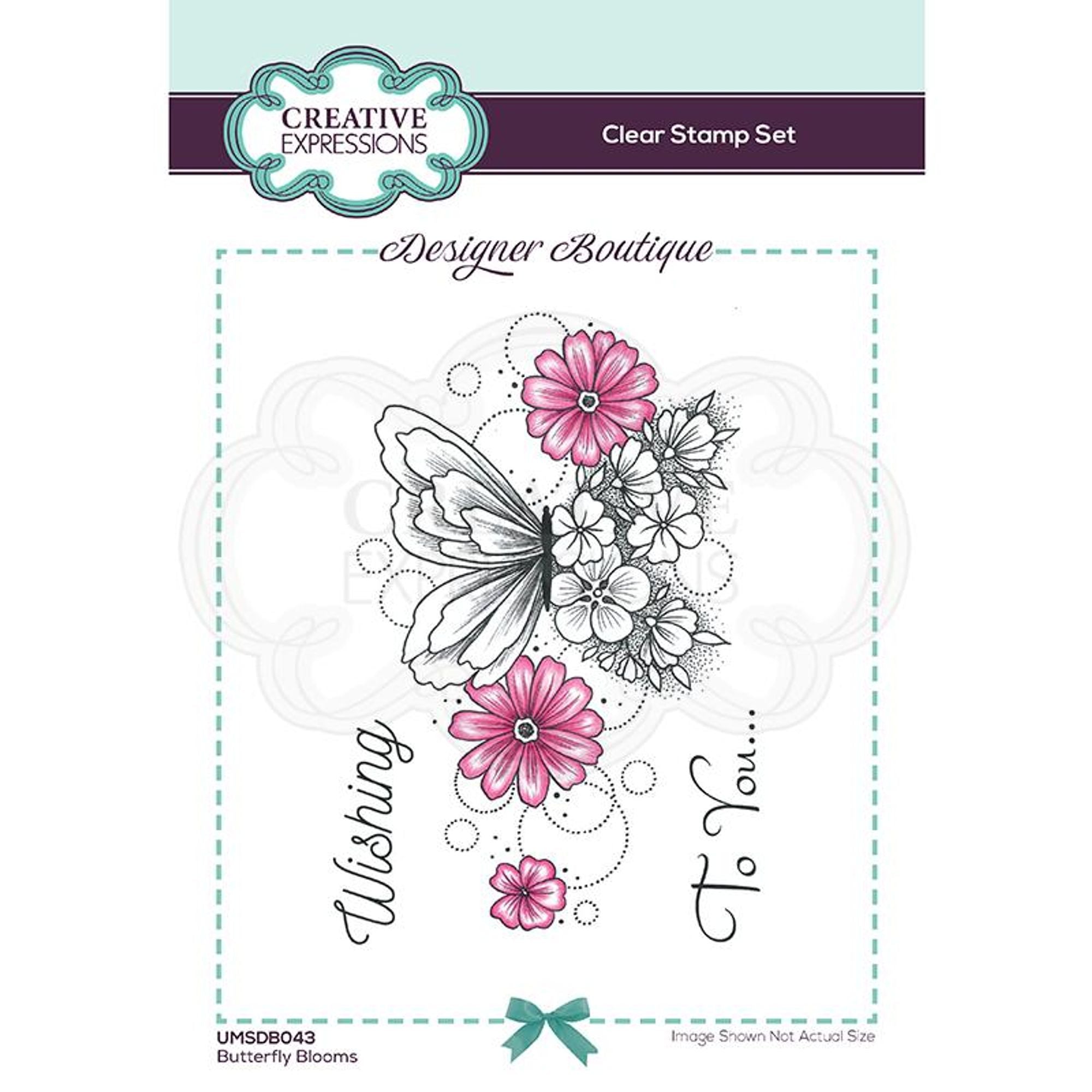 Creative Expressions Designer Boutique Collection Butterfly Blooms A6 Clear Stamp