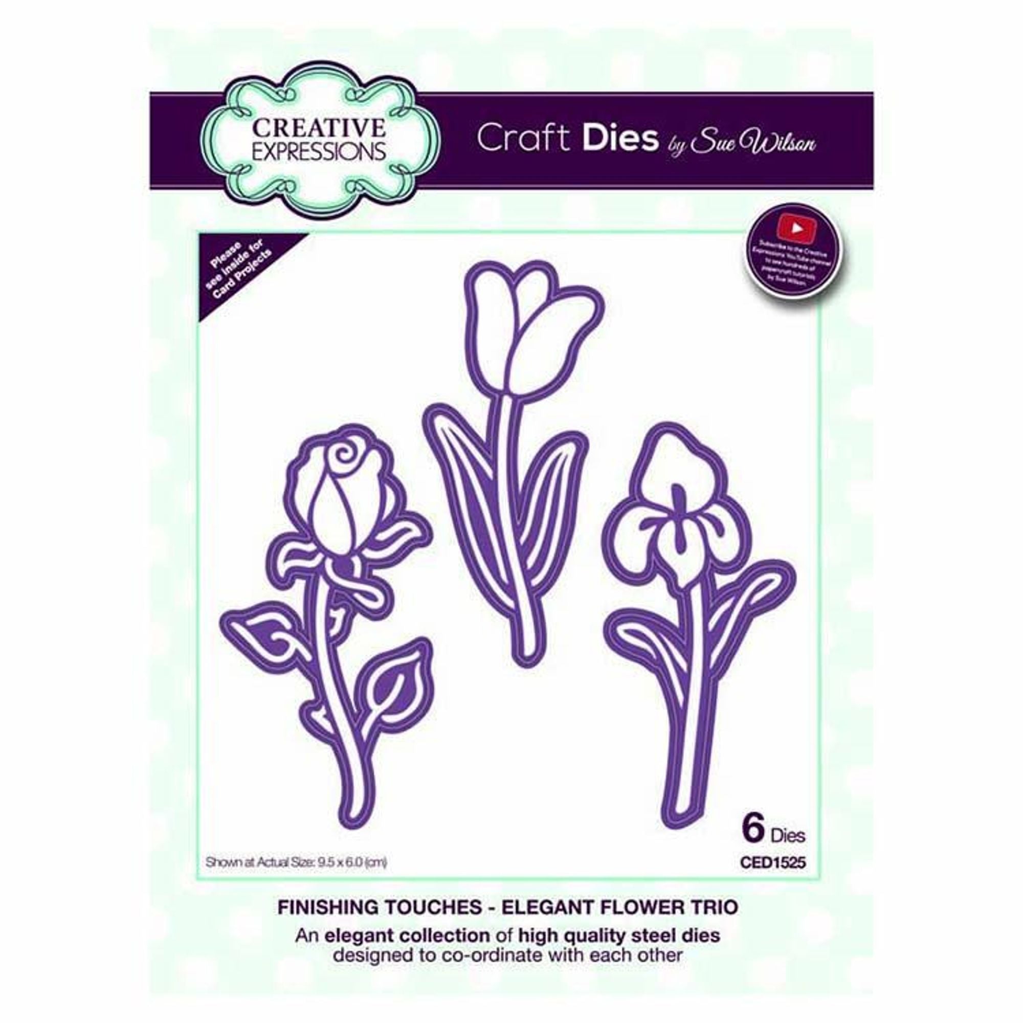 Dies by Sue Wilson Finishing Touches Collection Elegant Flower Trio