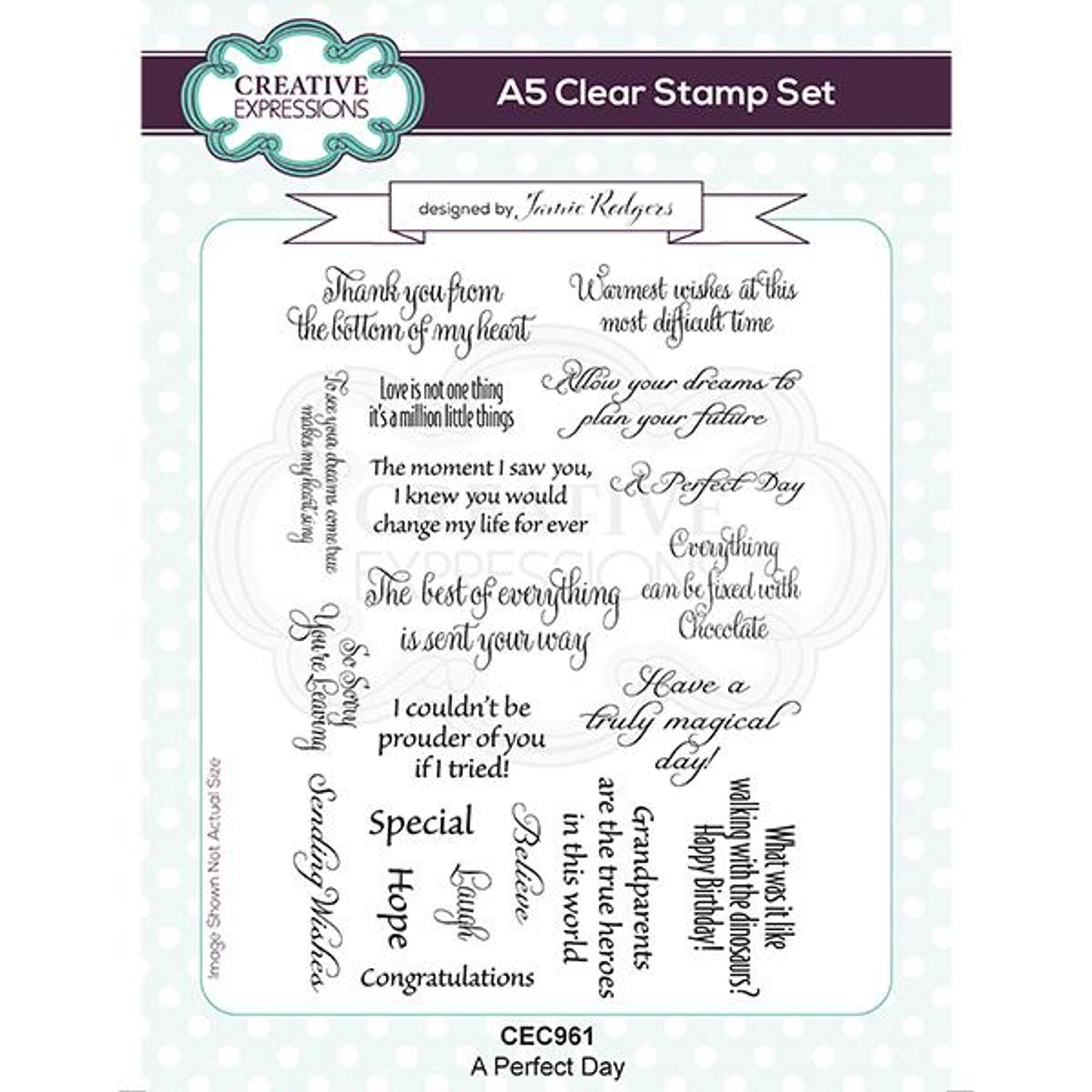 Jamie Rodgers A Perfect Day A5 Clear Stamp Set