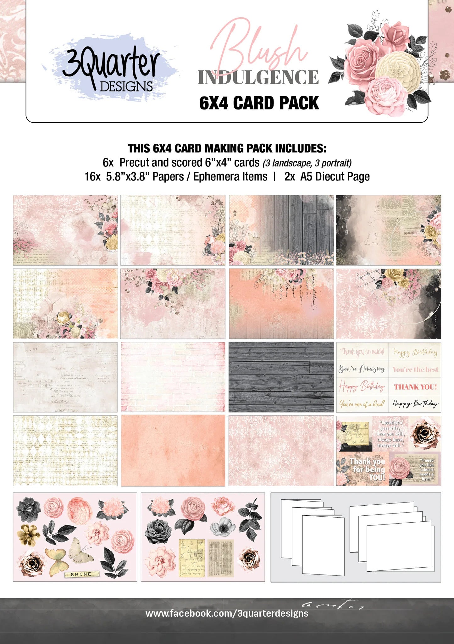 Blush Indulgence Collection 6"x4" Card Pack