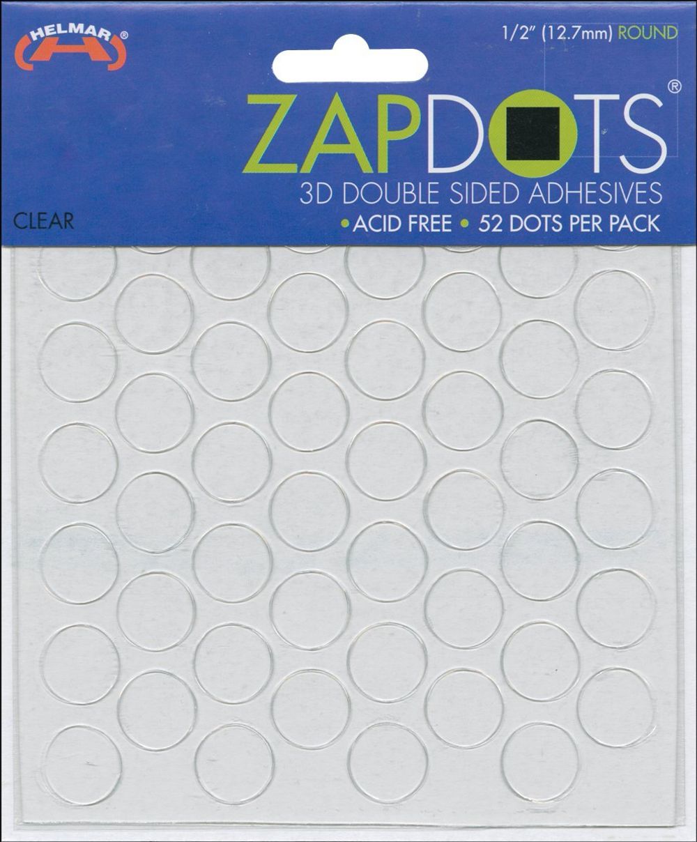 ZAPDOTS 3D DOUBLE CLEAR ADHESIVBE DOTS 1/2 " 12.7 MM