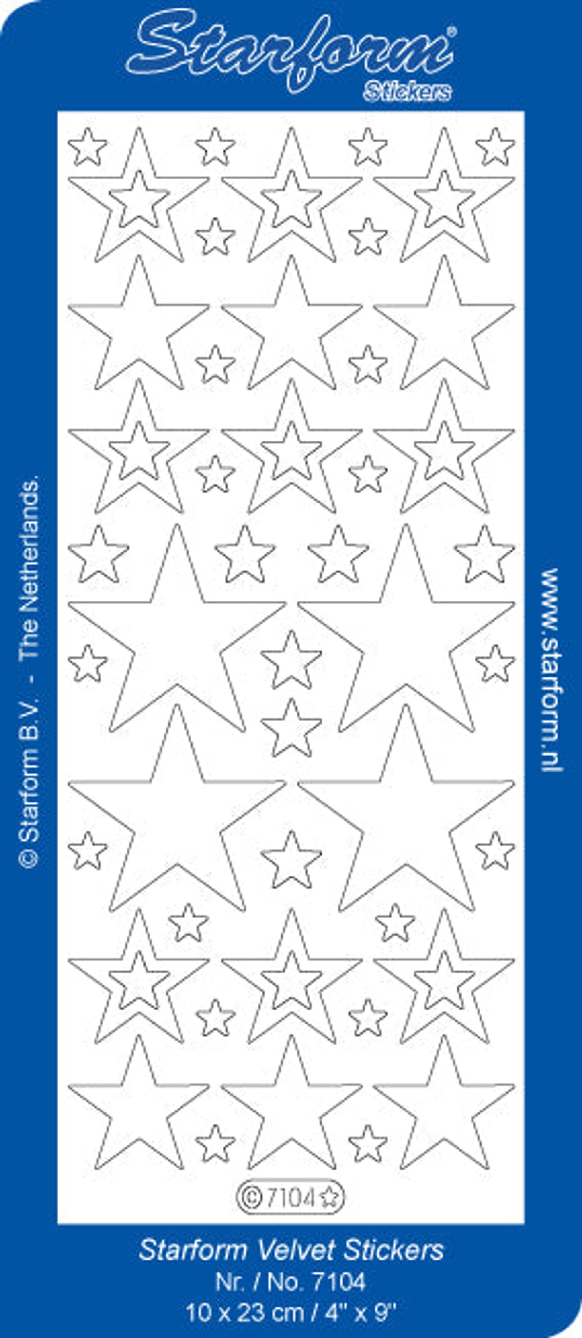 Deco Stickers - White Velvet Stars